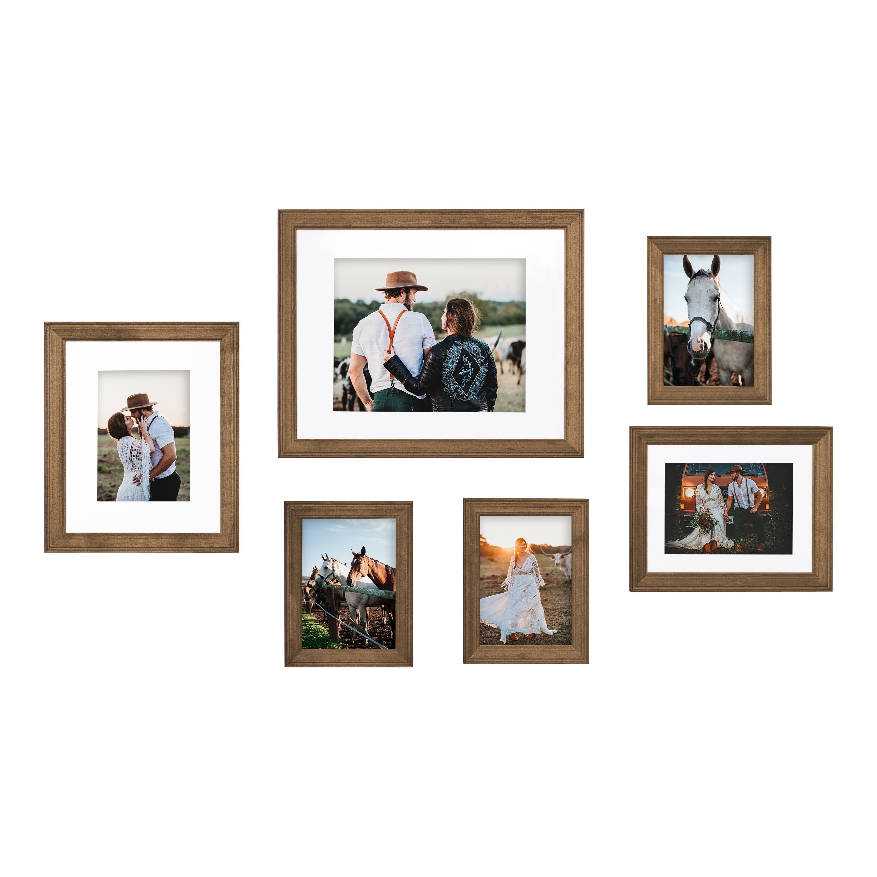 Rustic Brown Wooden Wall Frame Set, 16" x 24"