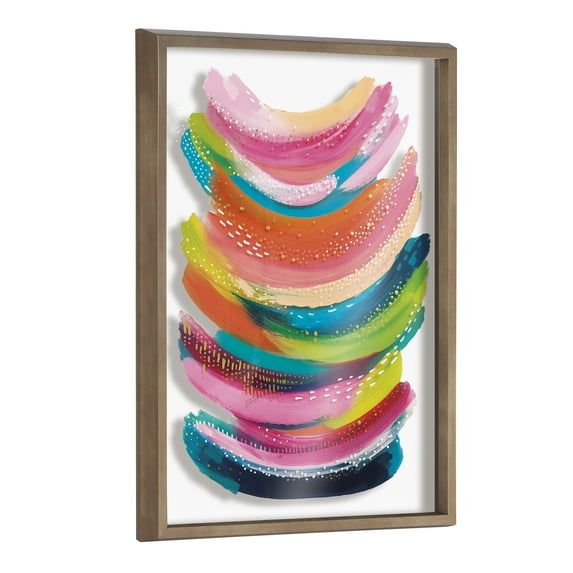 Bright Abstract 18x24 Gold Framed Canvas Print