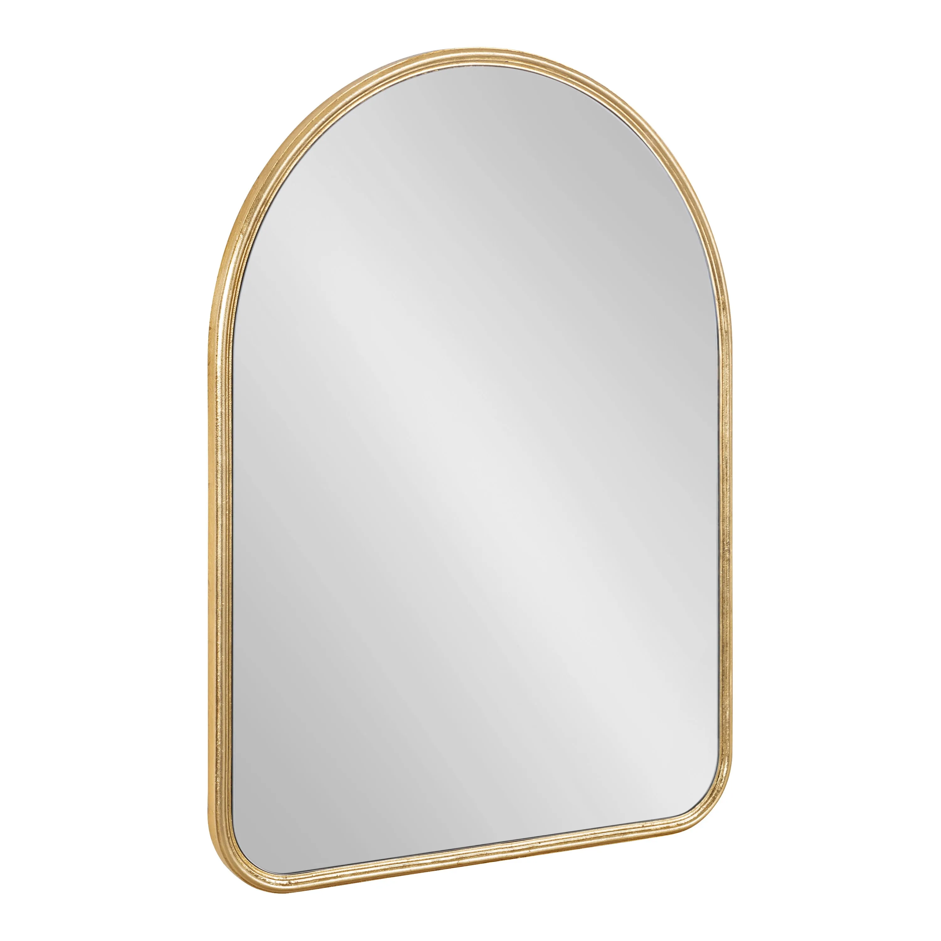 Midcentury Arched Gold Leaf 28.5" Wall Mirror