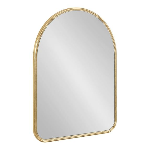 Midcentury Arched Gold Leaf 28.5" Wall Mirror