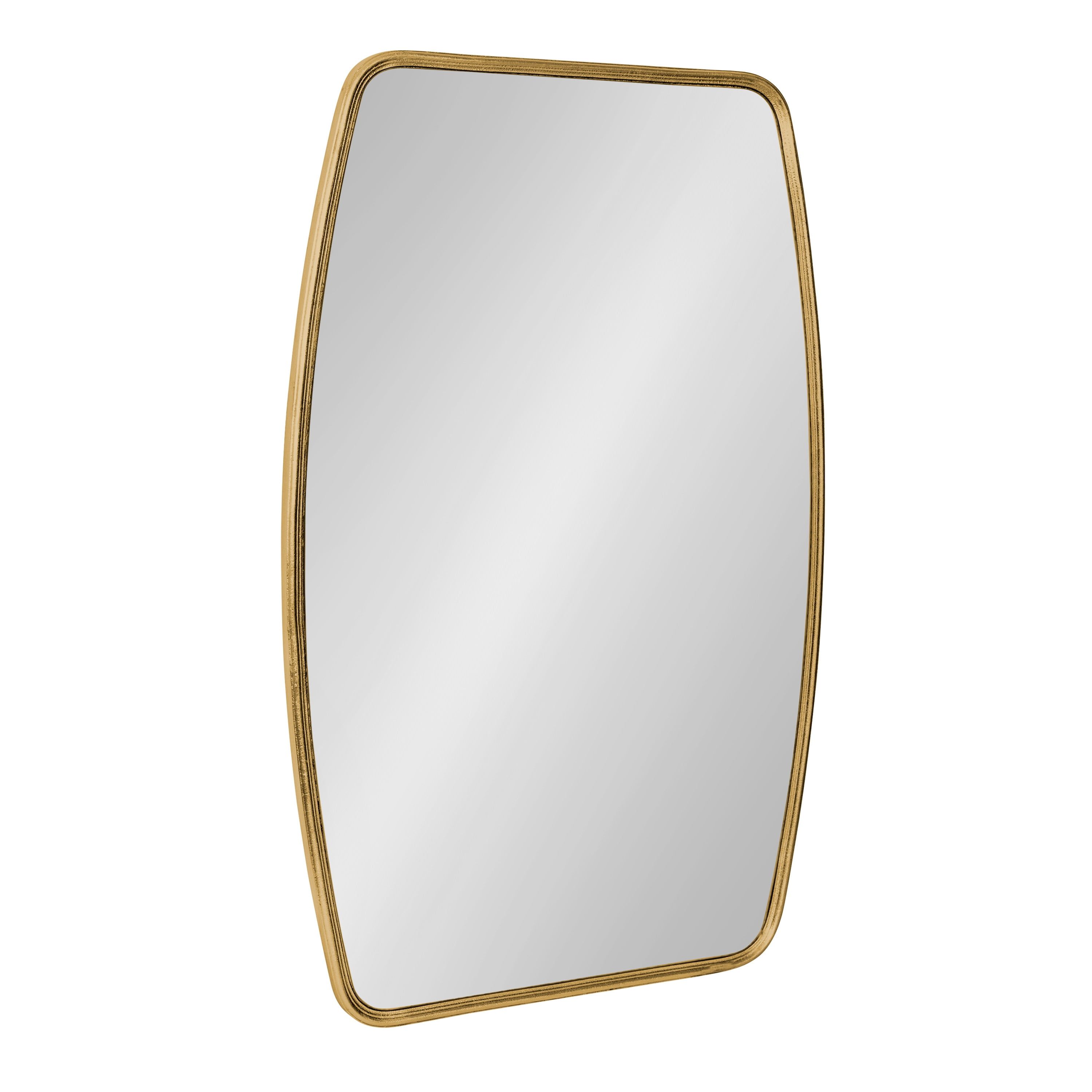 Gold Barrel Frame Rectangular Wall Mirror