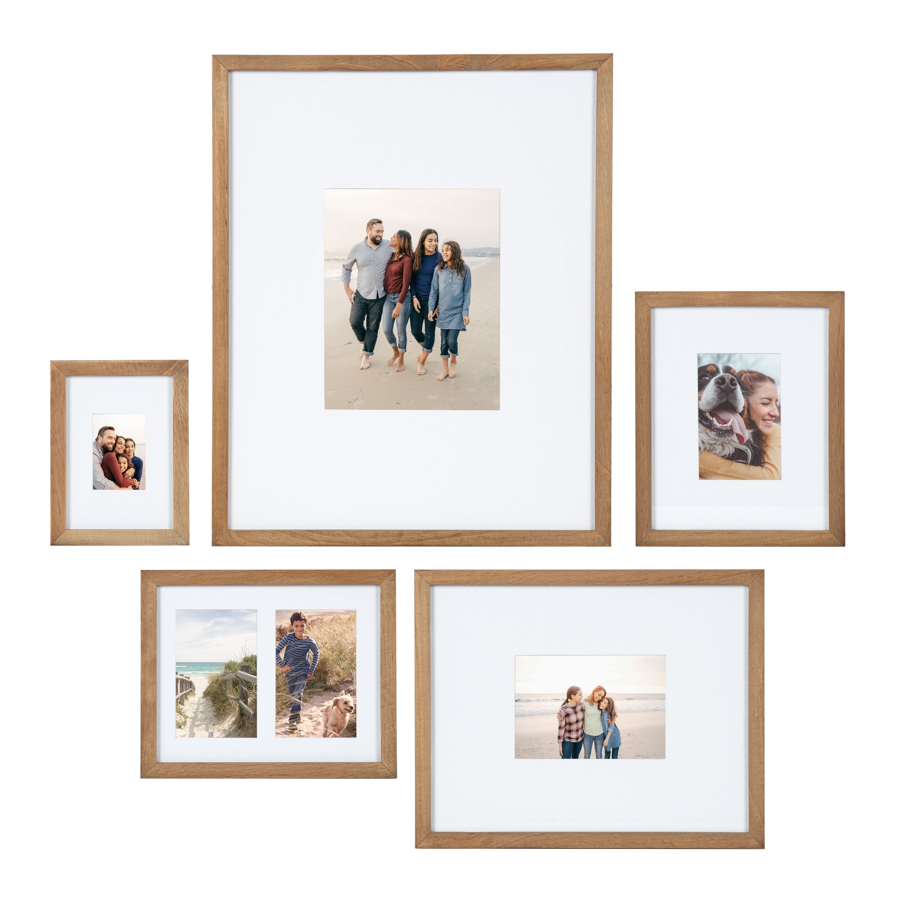 Natural Wood Gallery Wall Picture Frame Set - 5 Piece