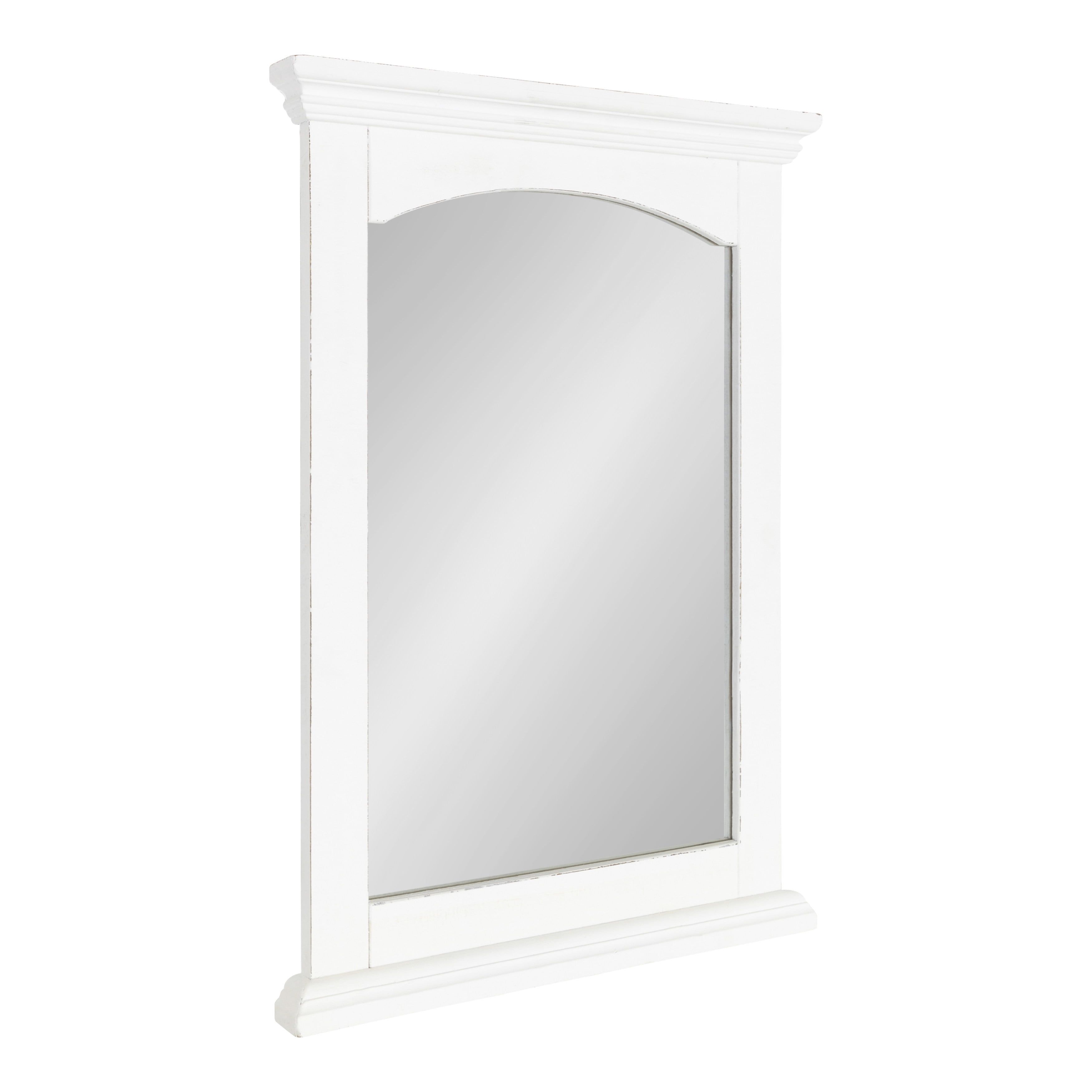 Rustic White Wood Full Length Rectangular Wall Mirror