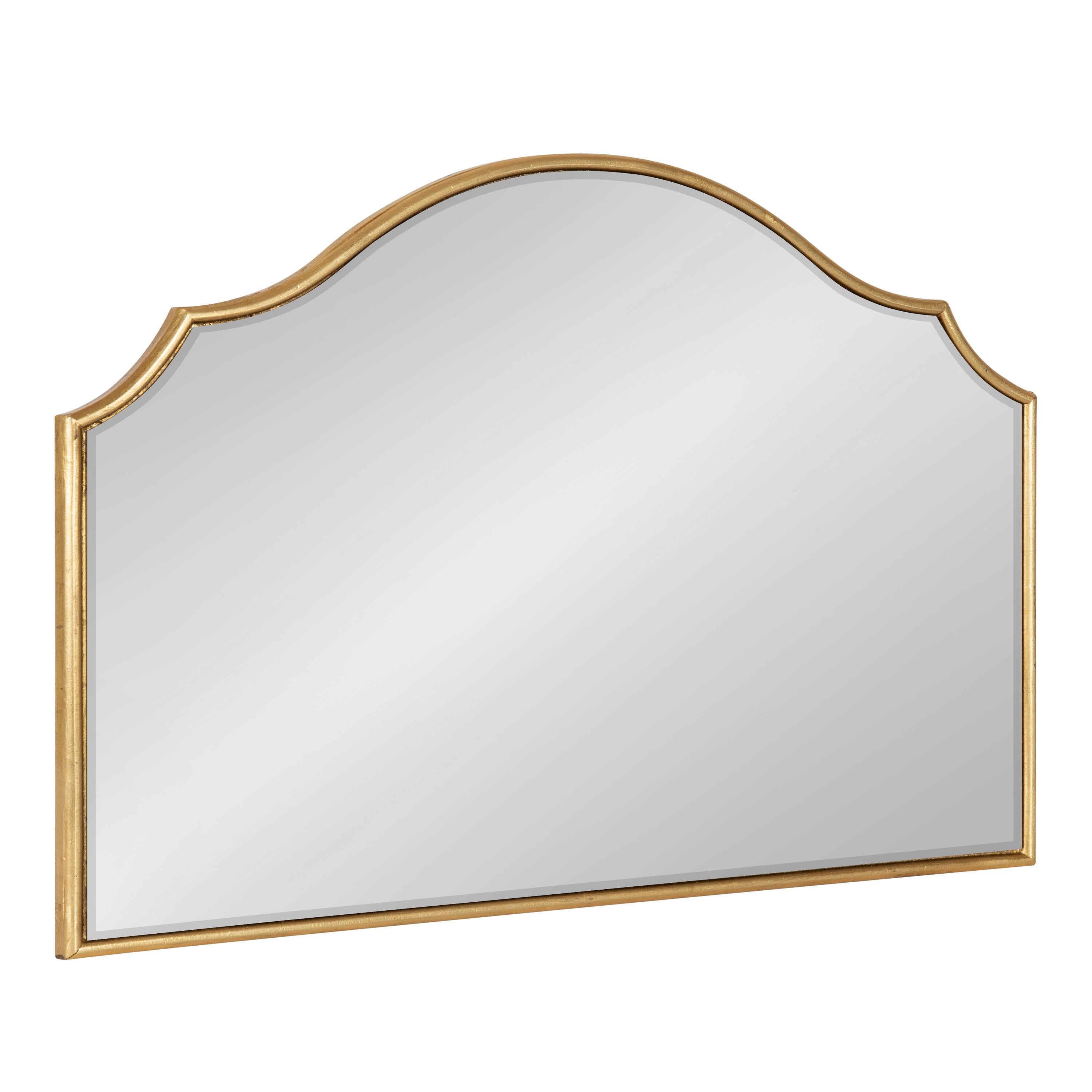 Leanna Scalloped Gold Full-Length Arch Wooden Mirror