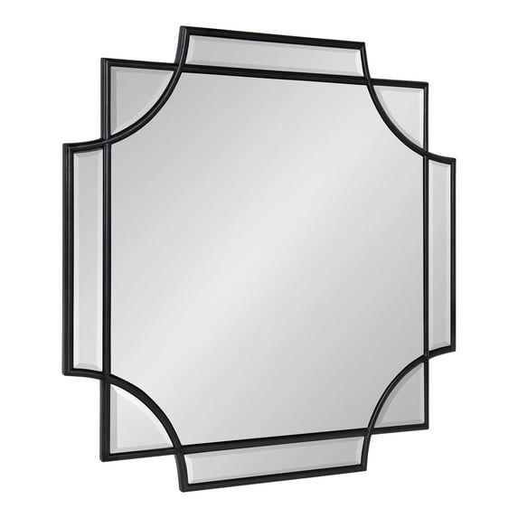 Minuette 24" Square Black Wood Full-Length Wall Mirror