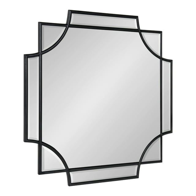Minuette 24" Square Black Wood Full-Length Wall Mirror