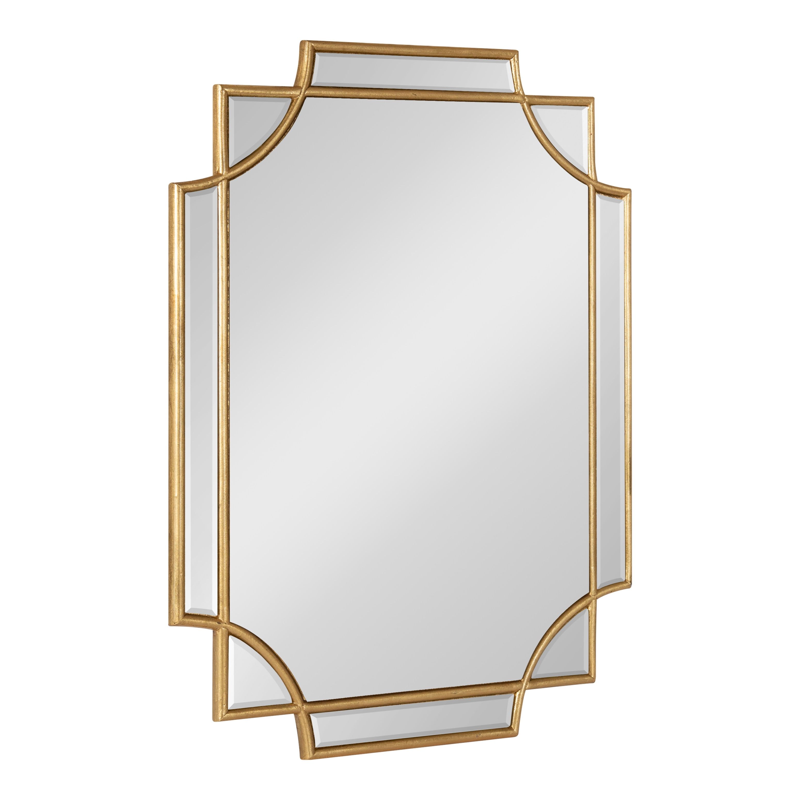 Minuette 18x24 Gold Geometric Wood Wall Mirror