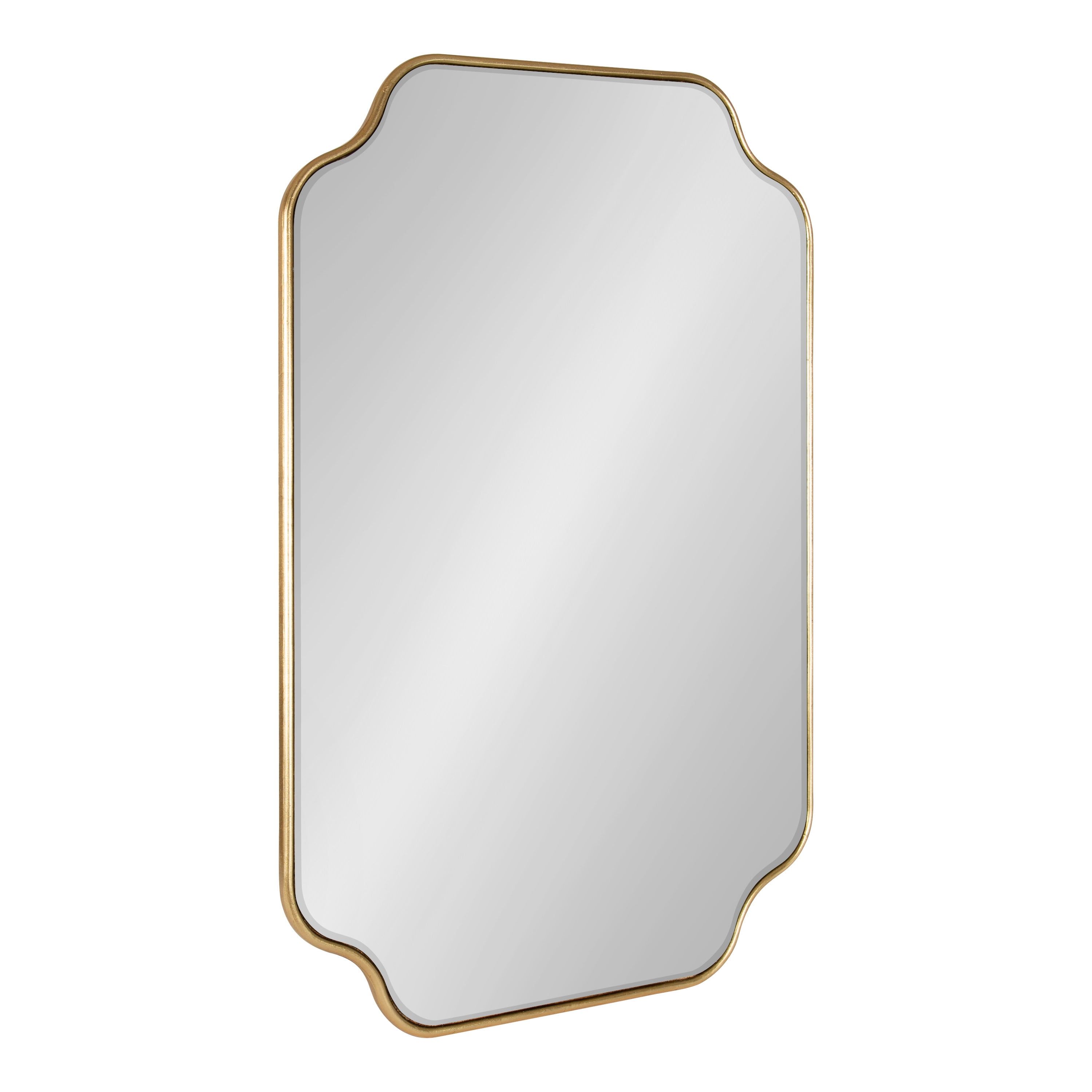 Gold Scalloped Rectangular Wood Wall Mirror 24" x 36"