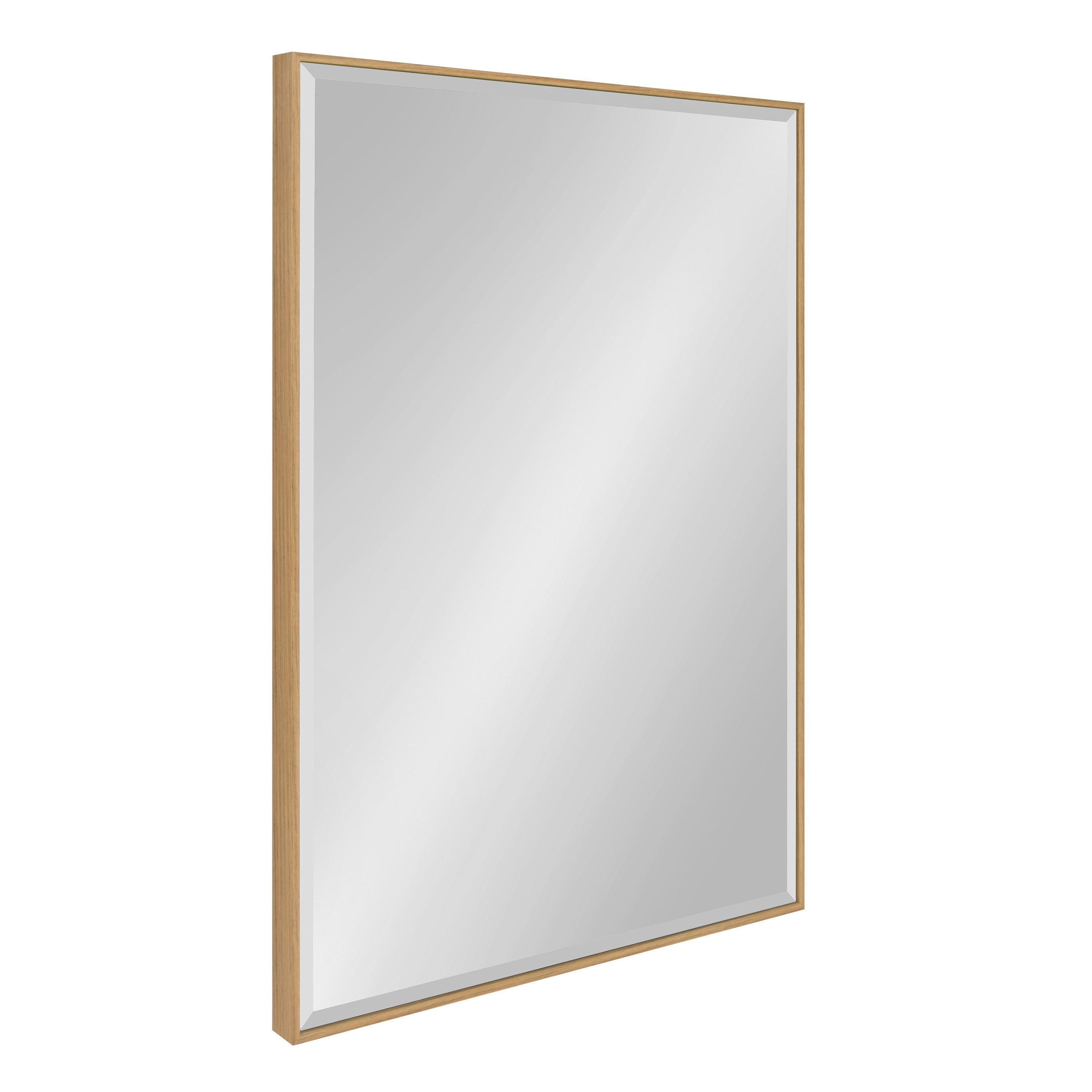 Rhodes Natural Finish Large Rectangular Wood-Look Wall Mirror