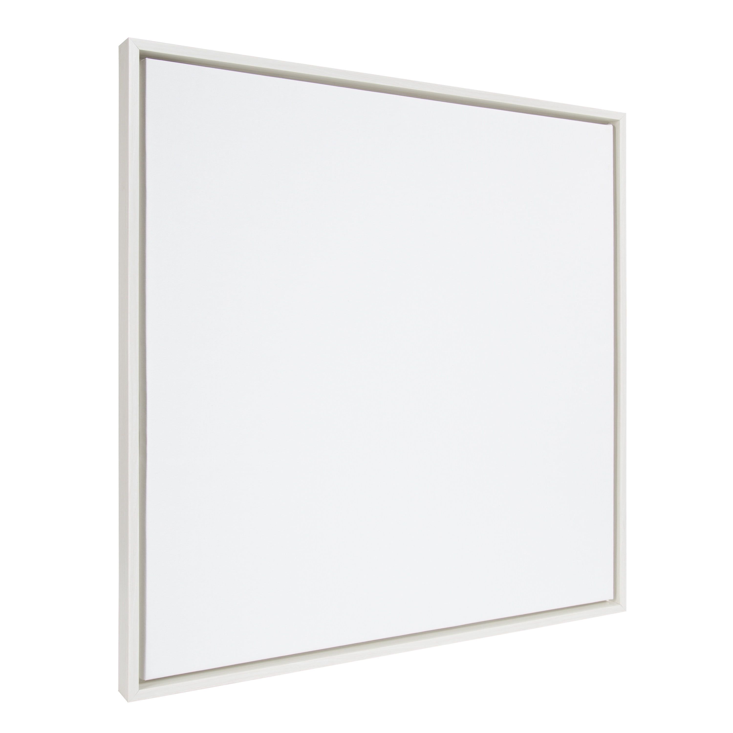 White 30x30 Canvas with Sleek Modern Frame
