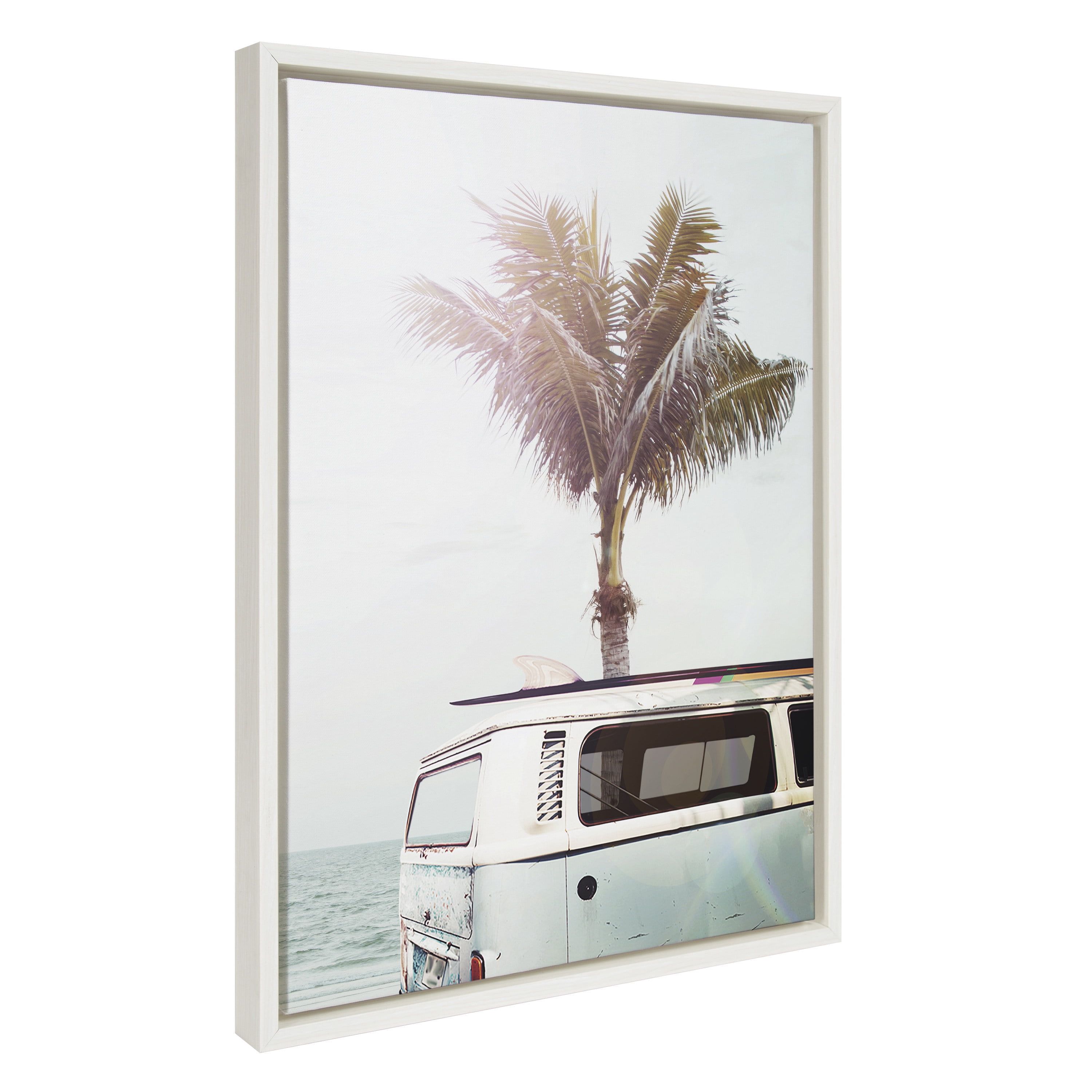 Blue Beach Van Coastal Canvas Wall Art, 18x24