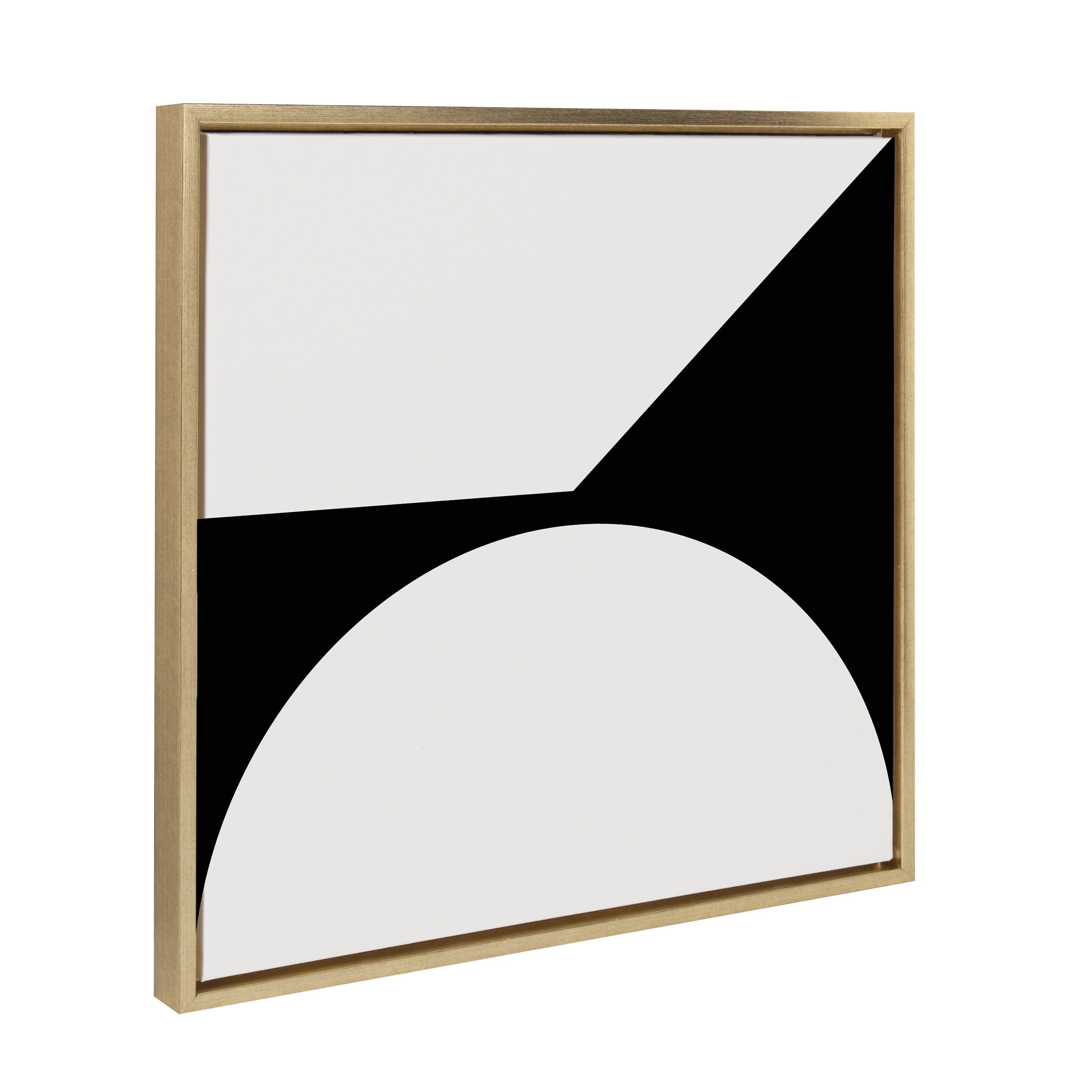 Gold Framed 22x22 Minimalist Abstract Canvas Wall Art