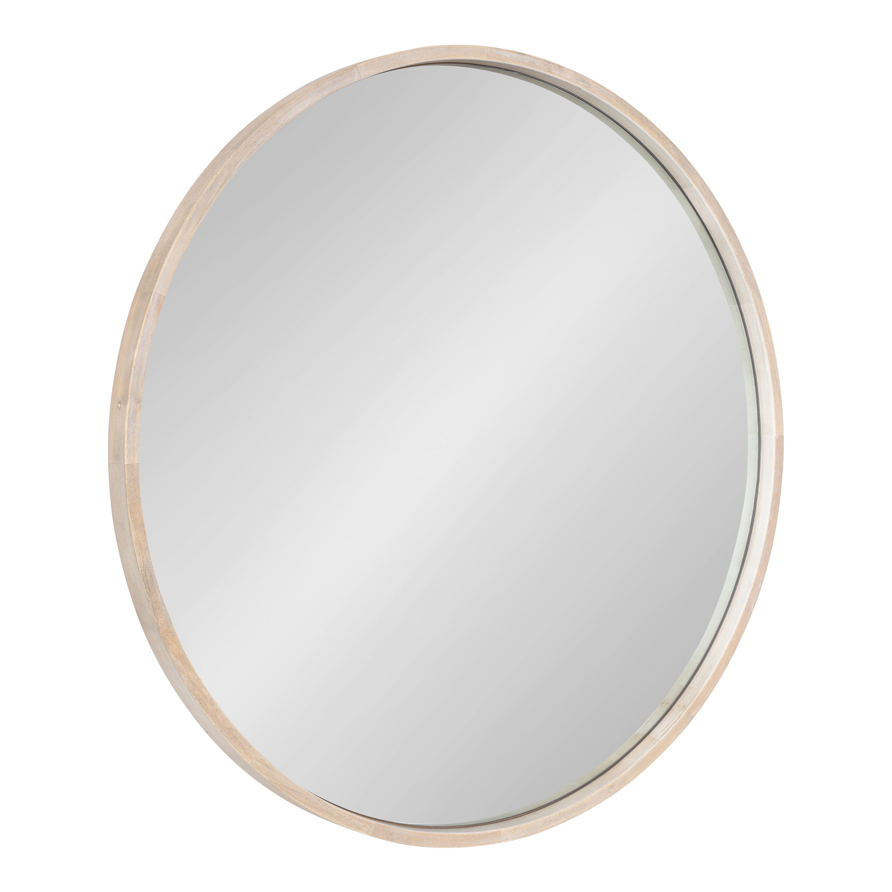 Valenti 28" White Solid Wood Round Vanity Mirror