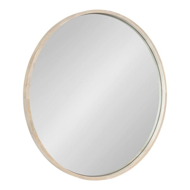 Valenti 28" White Solid Wood Round Vanity Mirror