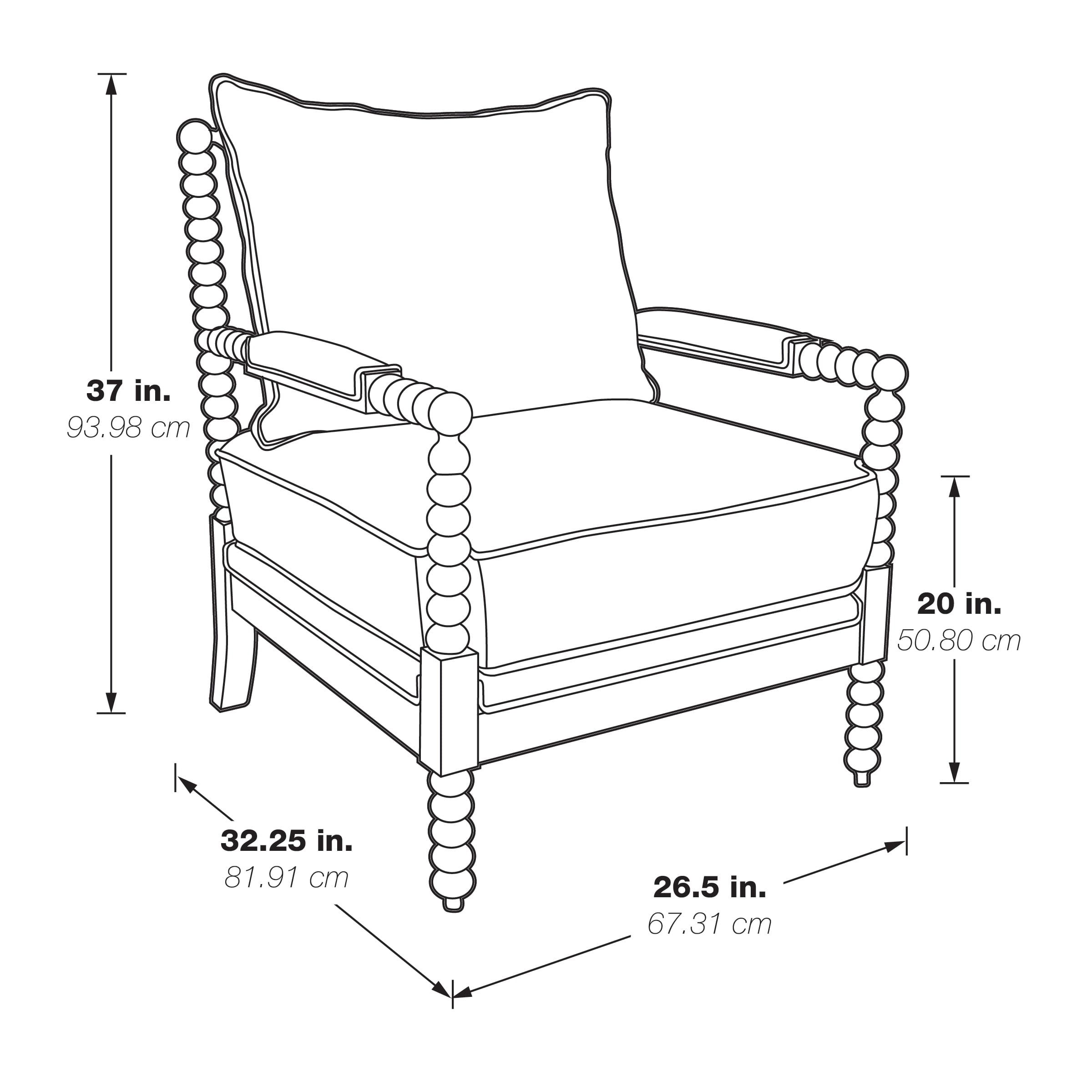 Classic White Spindle Accent Chair with Antique Wood Frame