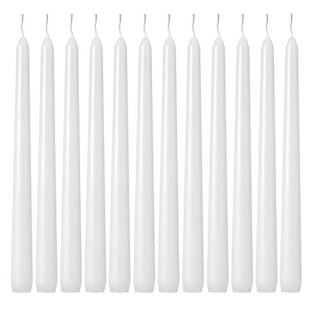 White Dripless Unscented Taper Candles Set of 24