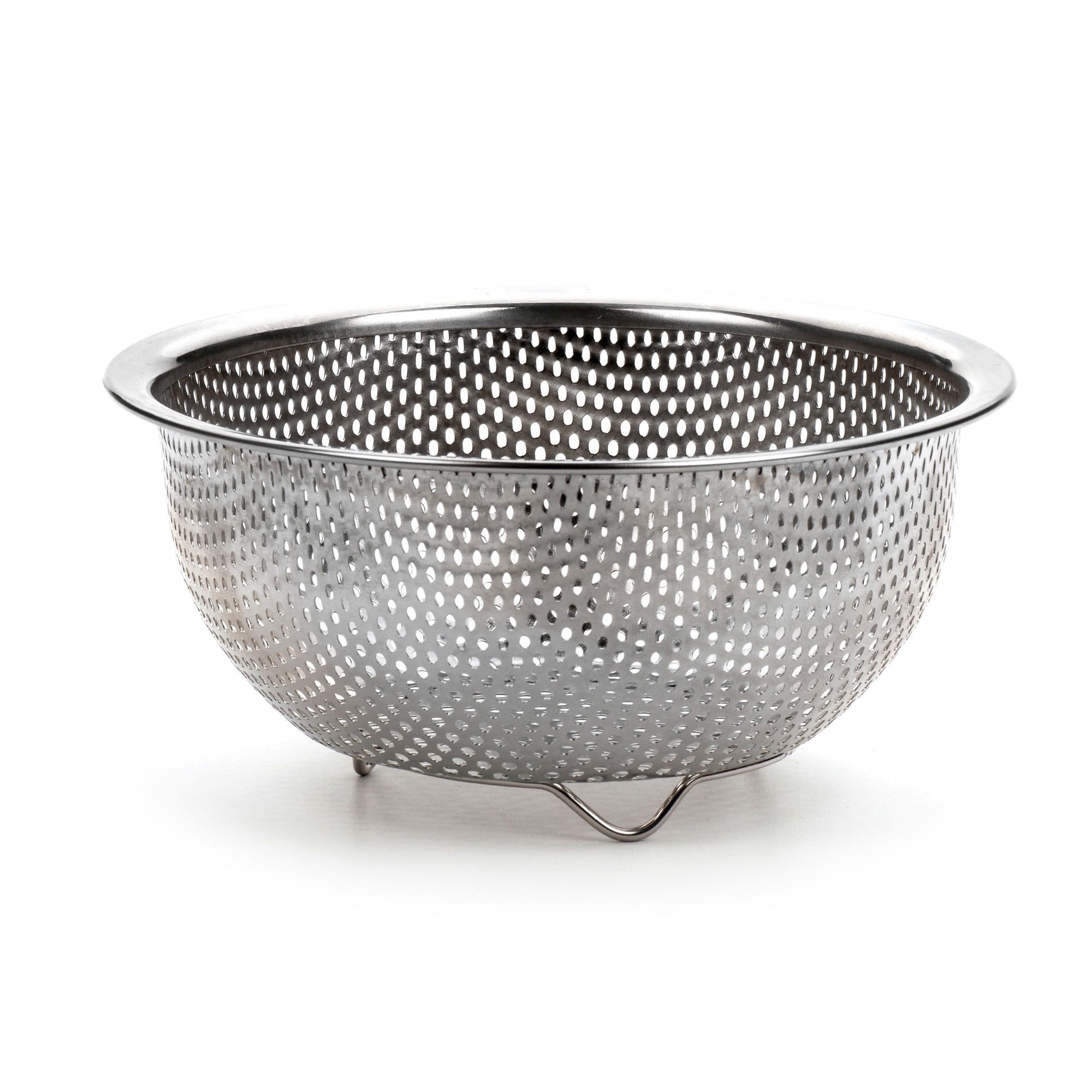 Precision Pierced Stainless Steel Berry Colander with Footed Base