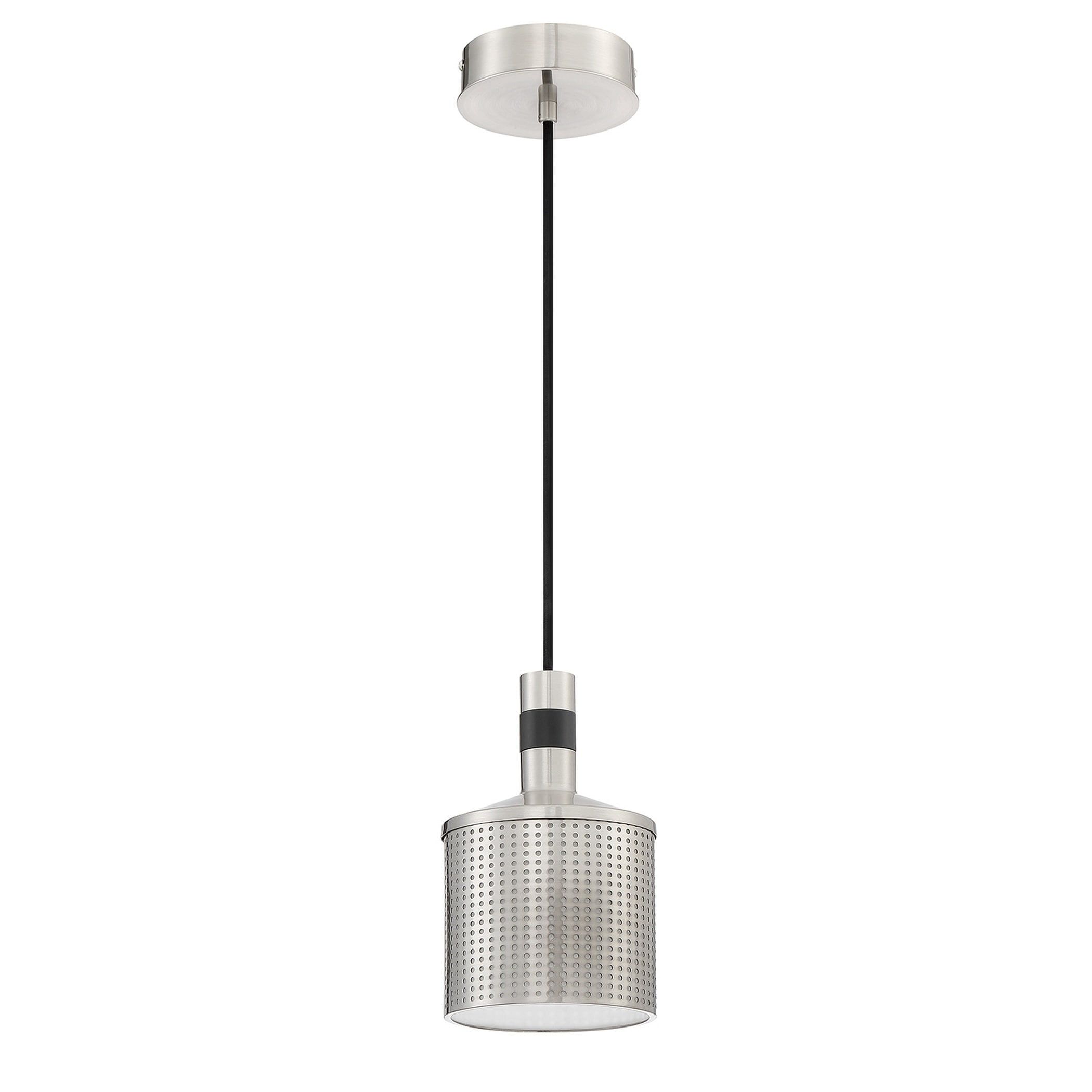 Axis Satin Nickel Mini Drum Pendant Light