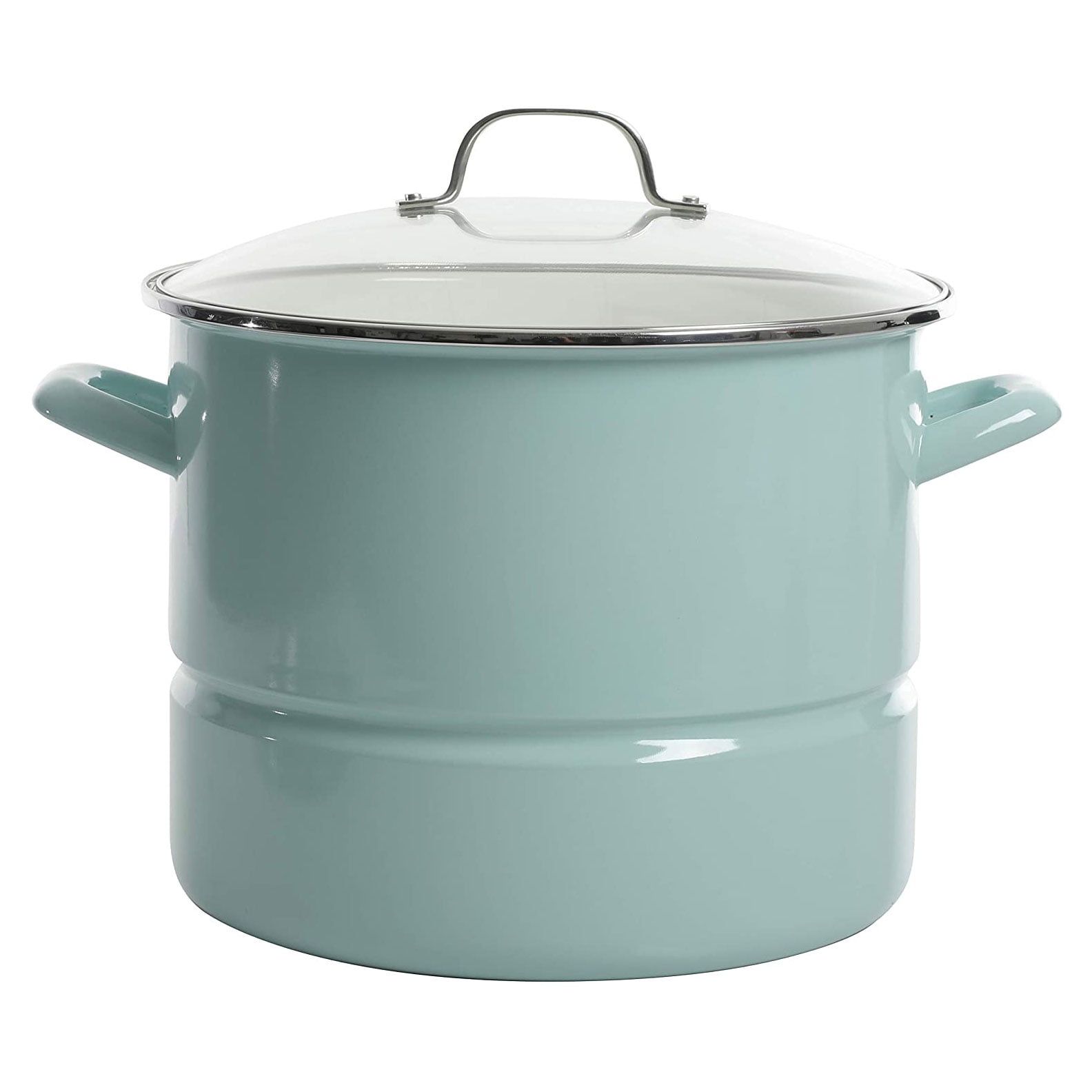 Glacier Blue 16-Quart Stainless Steel Steamer Pot with Lid