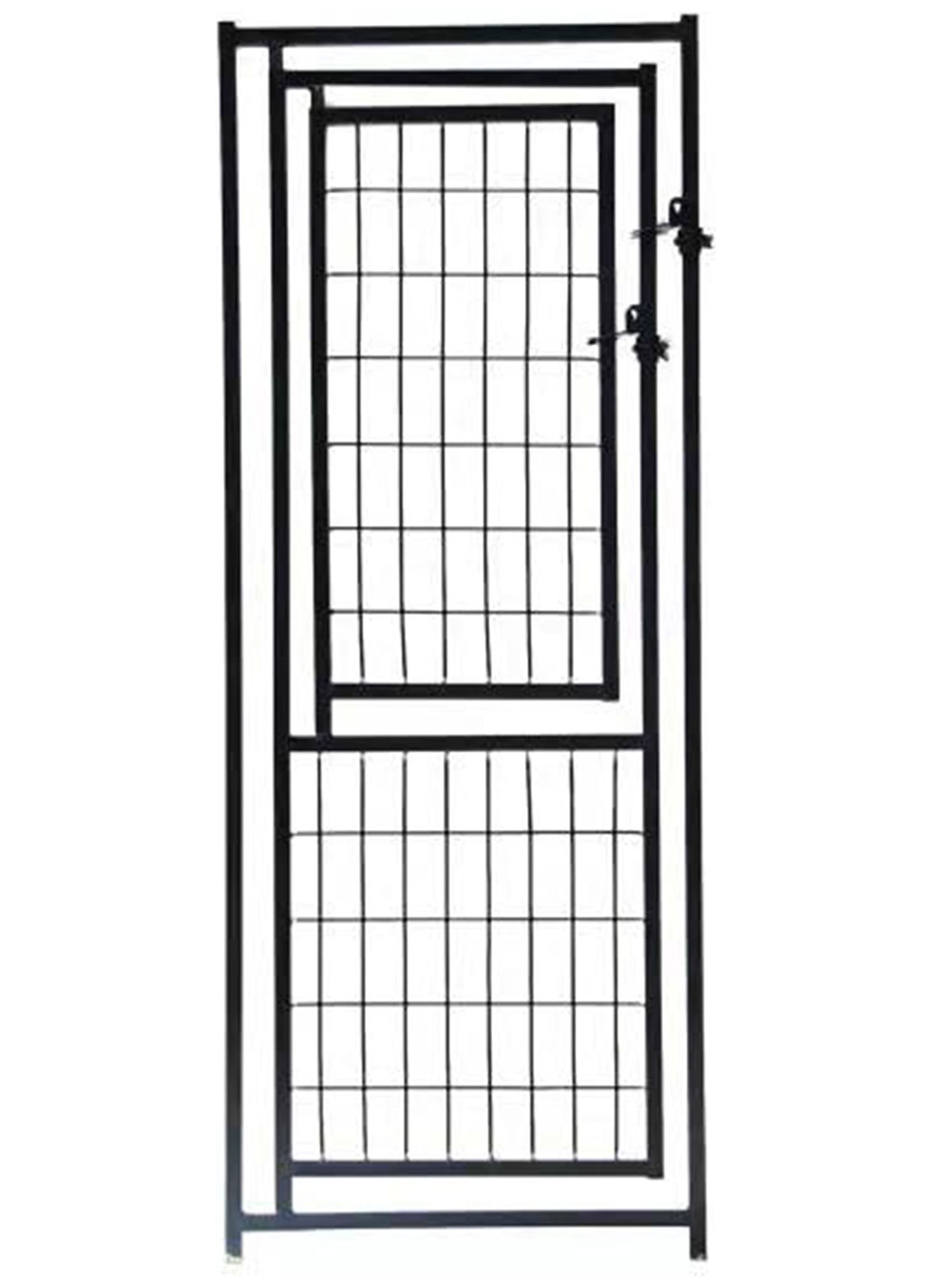 Black Steel Dog Kennel Gate Panel, 22.5"W x 57.75"H