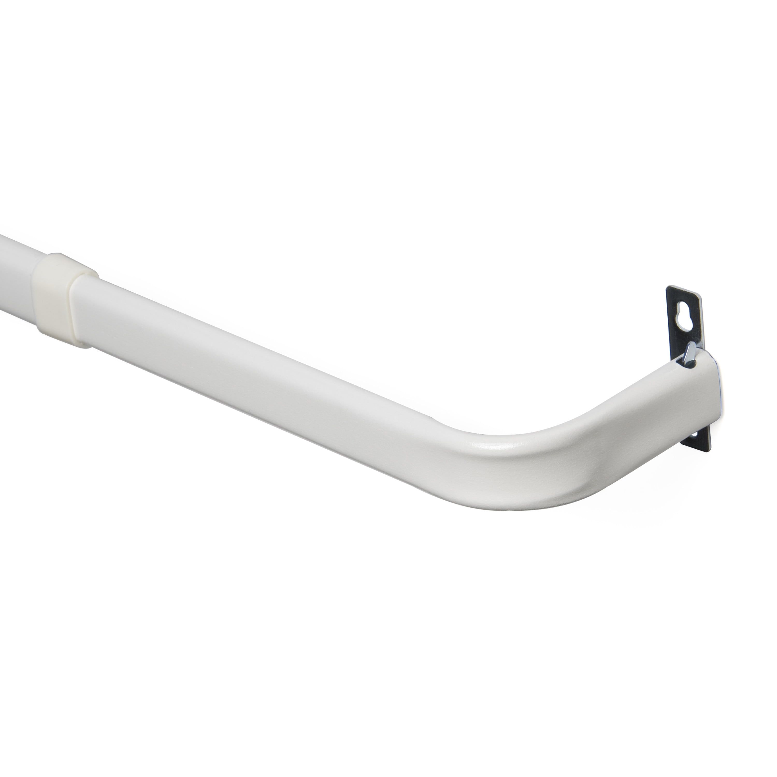 Adjustable White Enamel Curtain Rod, 28-48 Inches