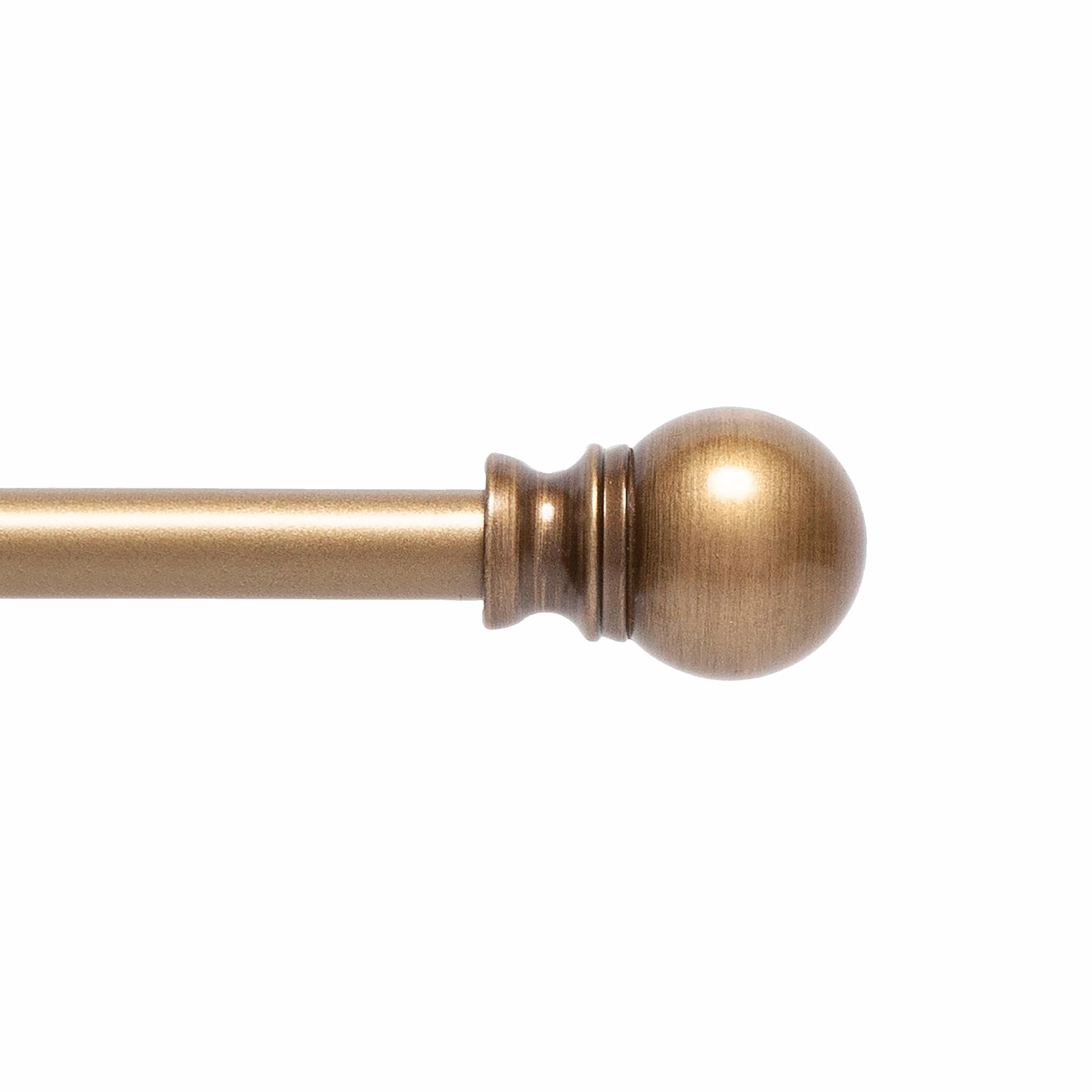 Brushed Brass Adjustable Petite Cafe Curtain Rod 48-86"