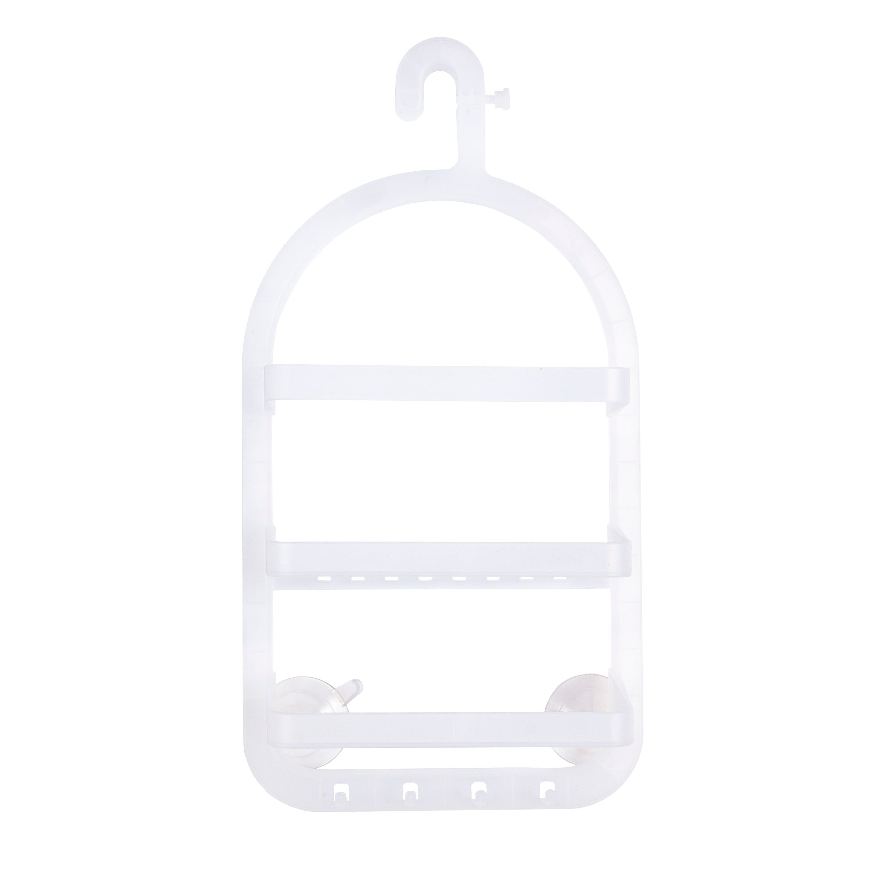 Frosted Plastic Hanging Shower Caddy with Suction Cups