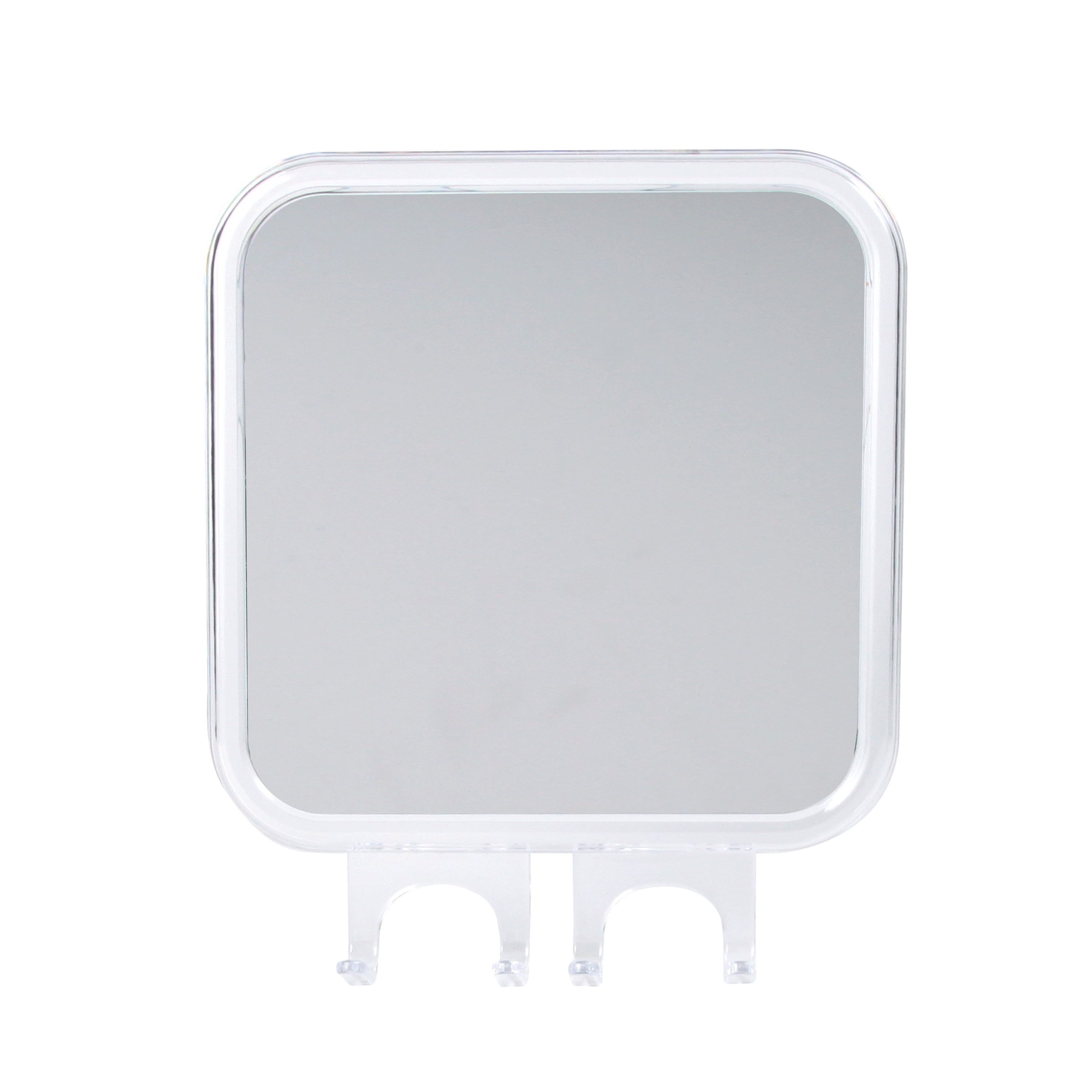 6.5" Acrylic Fogless Wall-Mounted Shower Mirror with Razor Hooks