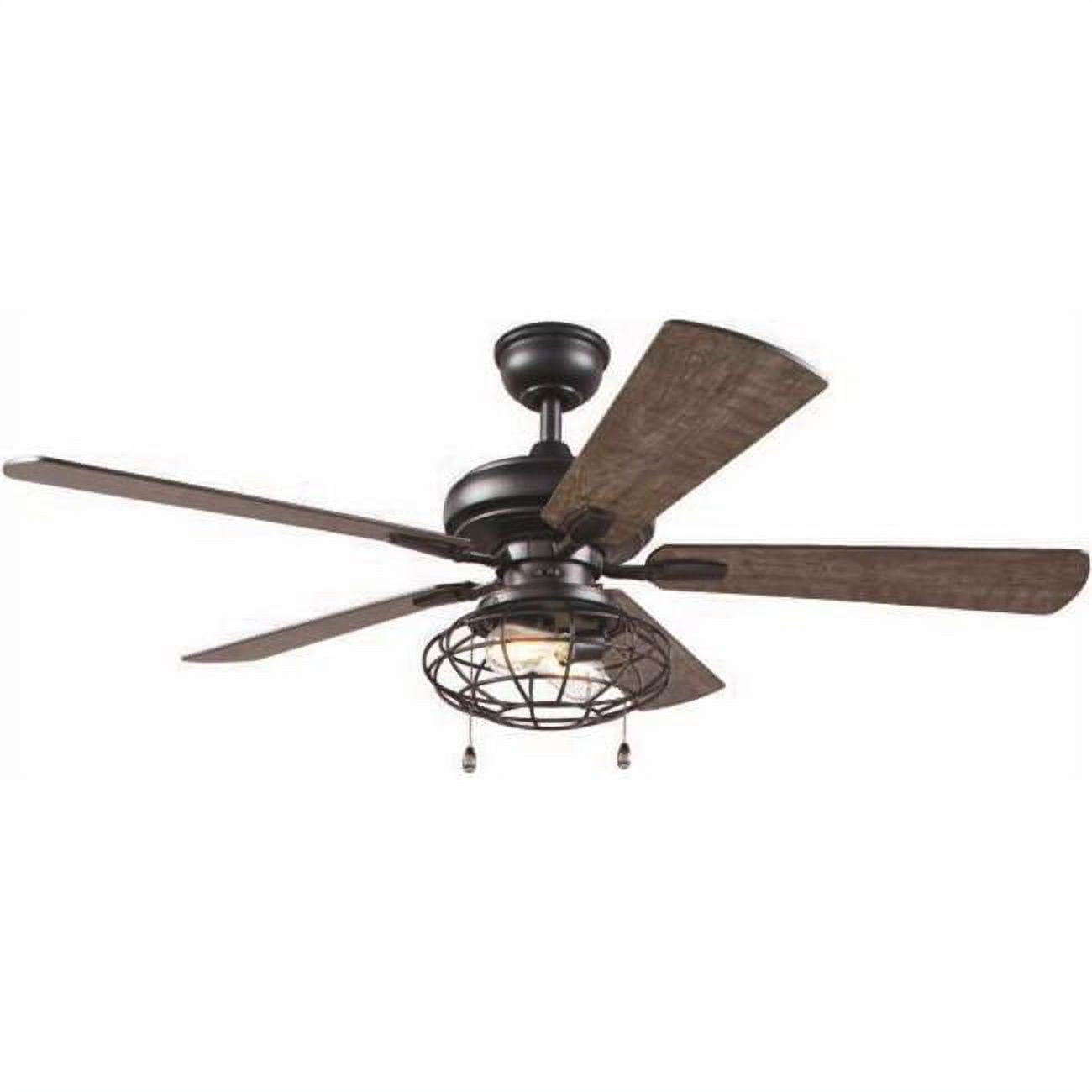 Kensgrove 54" Brushed Nickel & Seasoned Wood LED Ceiling Fan with Remote