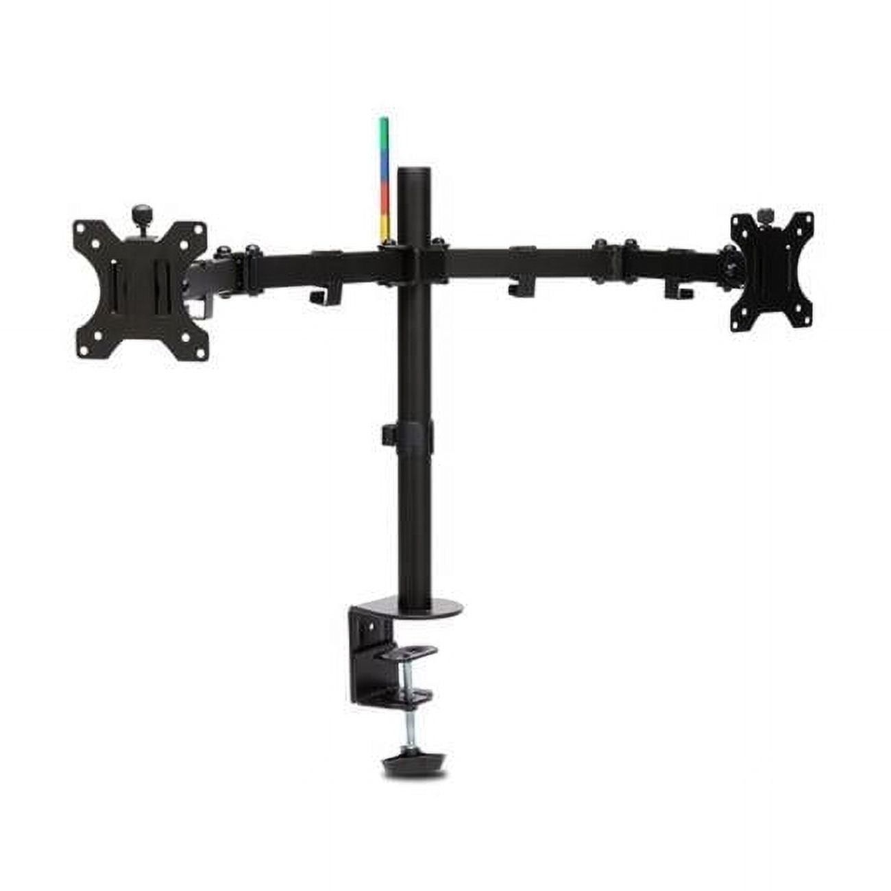 Black Metal Adjustable Dual Monitor Desktop Mount