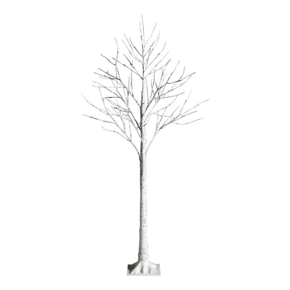 5 Ft Pre-Lit White Birch Christmas Tree with LED Lights