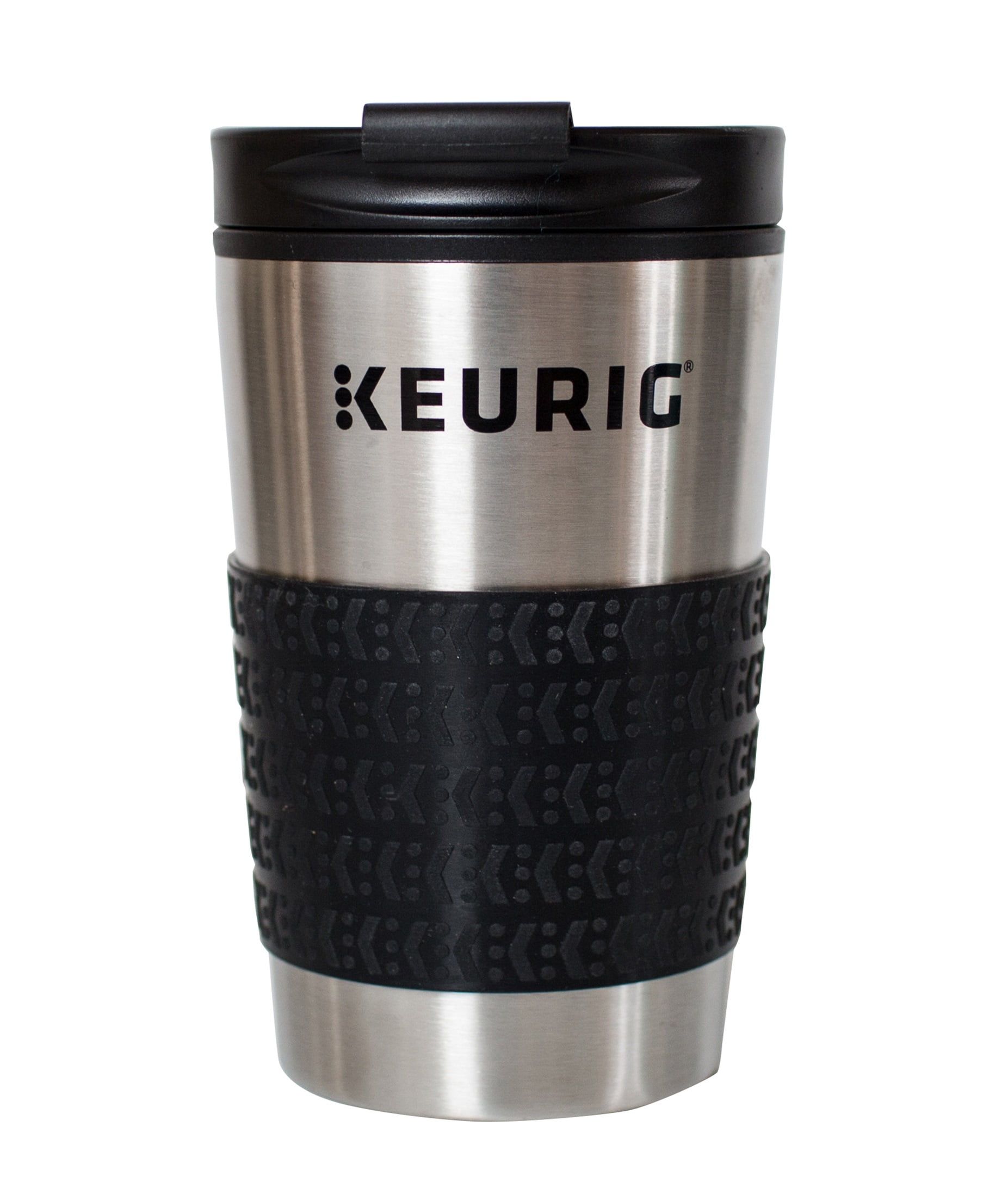 12 oz Stainless Steel Insulated Travel Mug with Black Grip