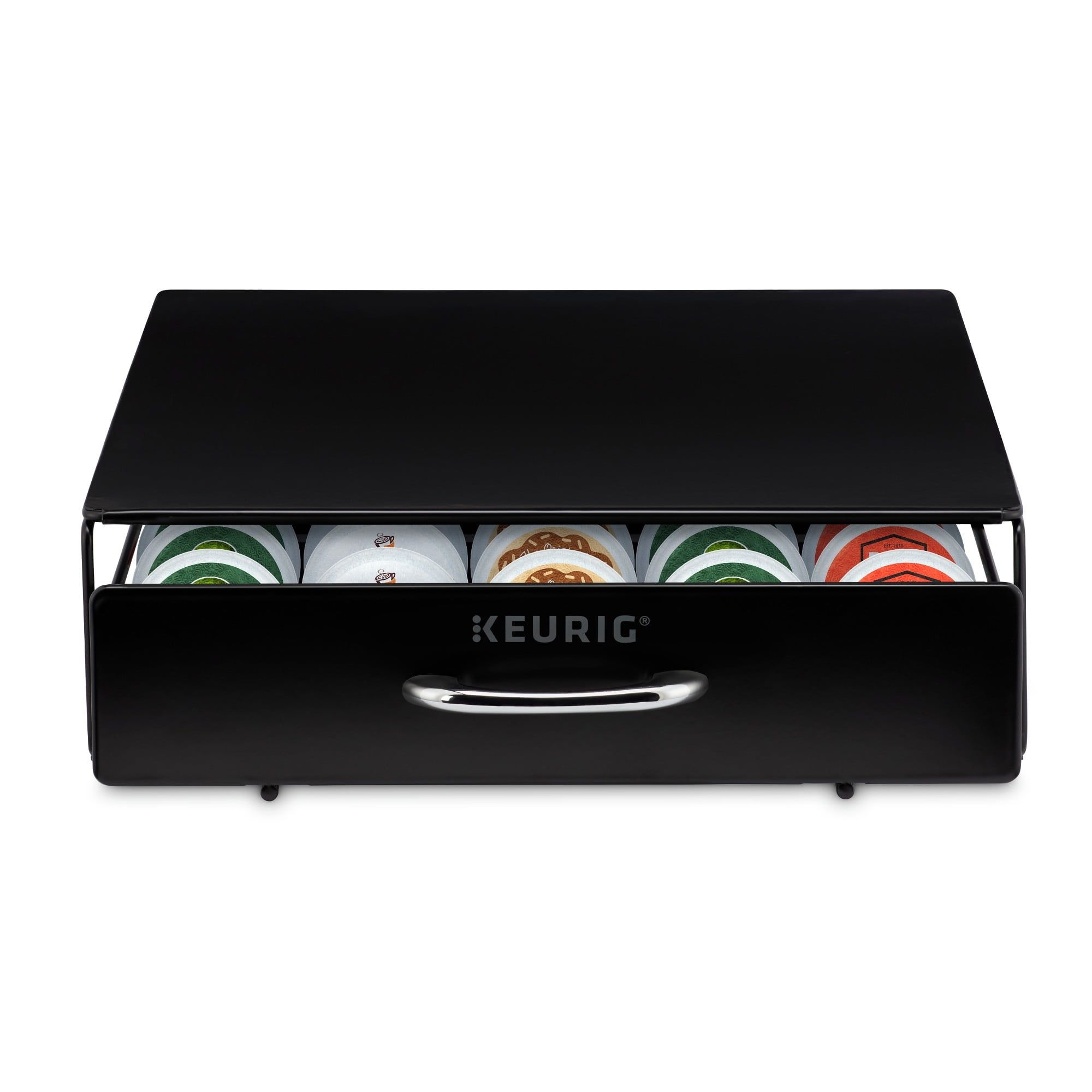 Black Metal Coffee Capsule Drawer for 35 Pods