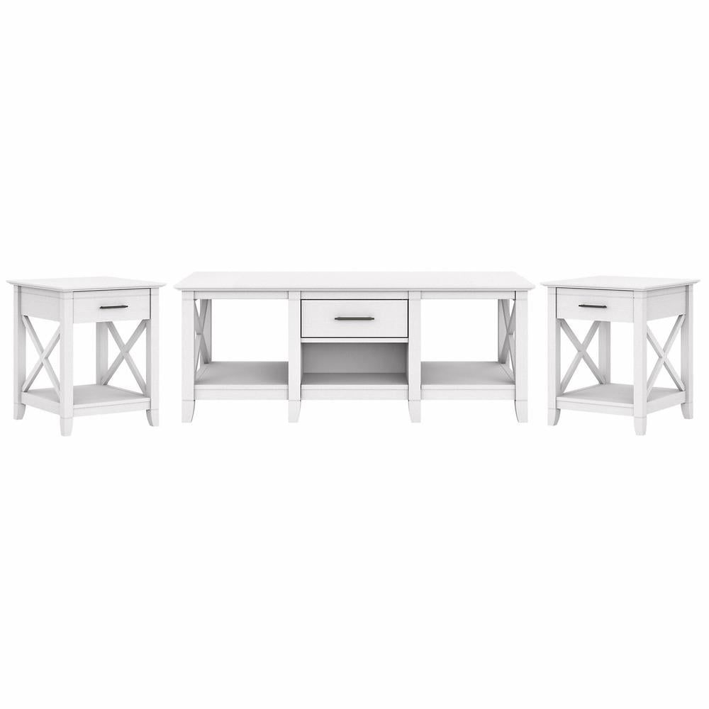 Pure White Oak Coffee Table with 2 End Tables