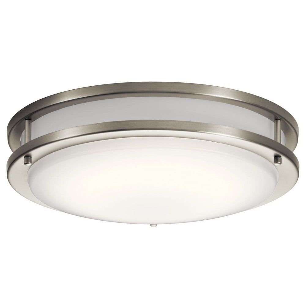 Avon Transitional 14" LED Drum Flush Mount in Brushed Nickel