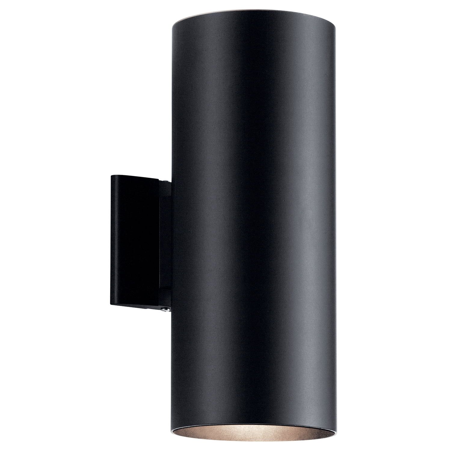 Modern Black and Bronze Cylinder Wall Sconce, 15 Inch