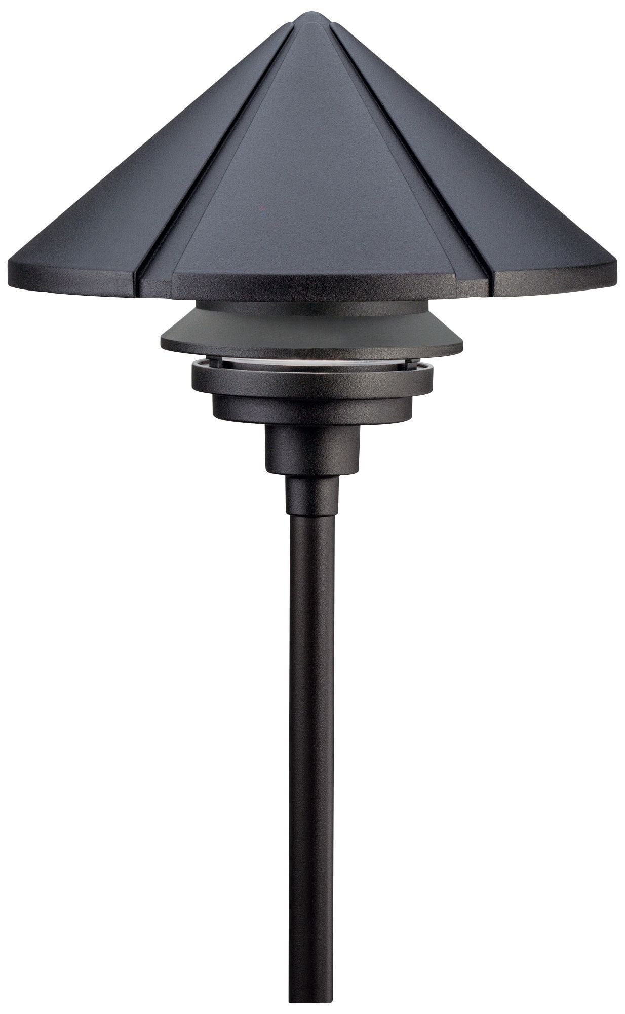 Transitional Black Metal Halide Pathway Floor Light, 11.5" Wide