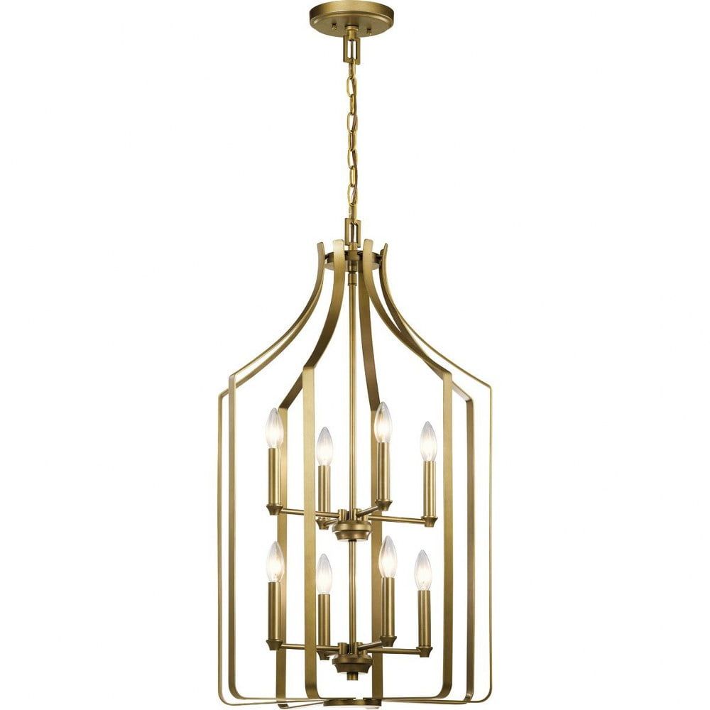 Morrigan Classic 8-Light Brass Cage Chandelier, 19" Wide