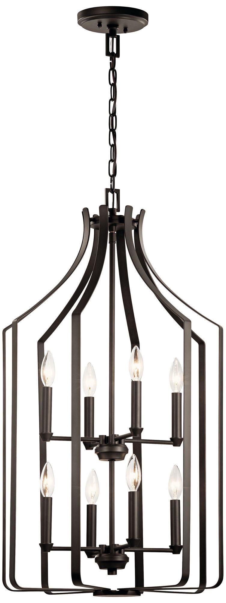 Bronze Mini Cage 8-Light Candelabra Chandelier