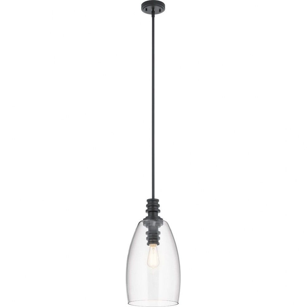 Lakum Pewter 10" Modern Glass Dome Pendant Light