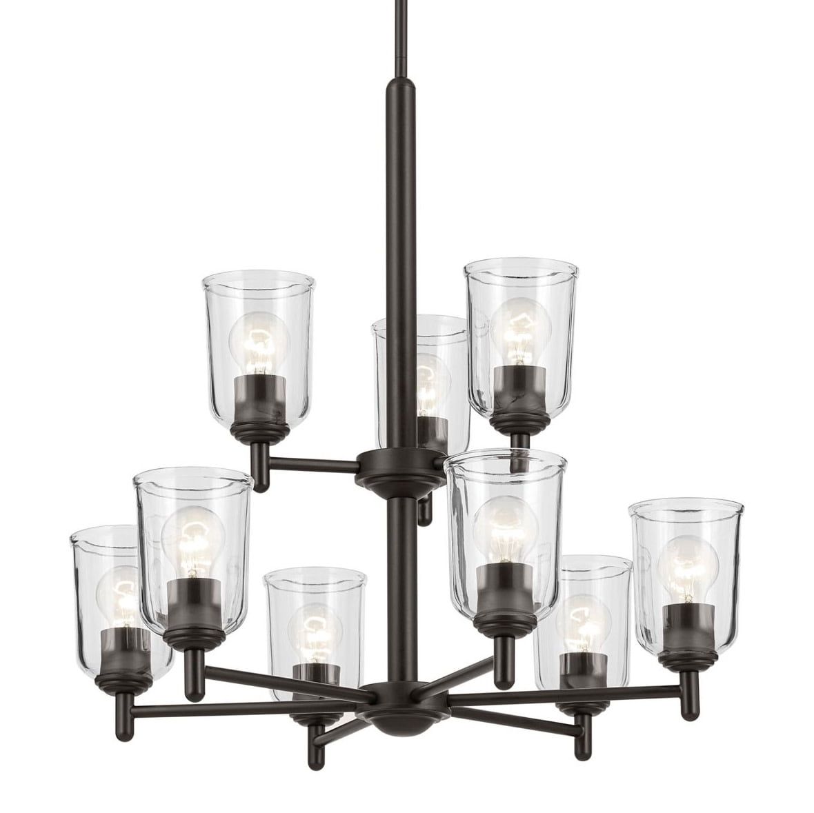 Shailene 9-Light Olde Bronze Chandelier with Clear Glass Shades