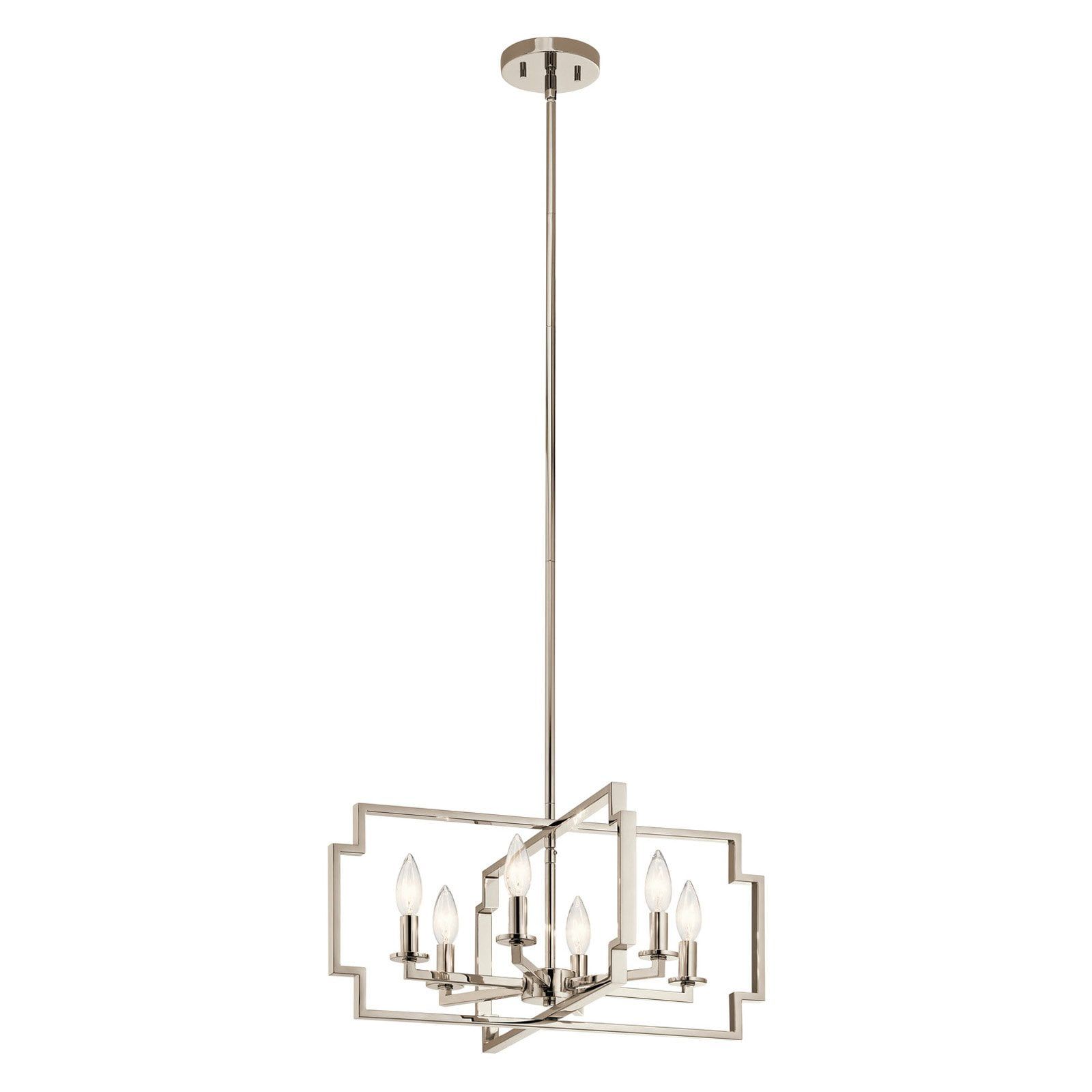 Polished Nickel 6-Light Transitional Candle Chandelier