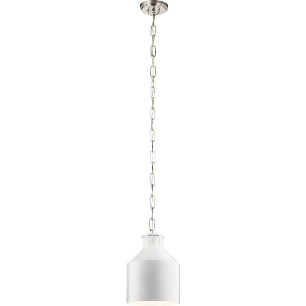 White Glass Mini Jar Pendant Light