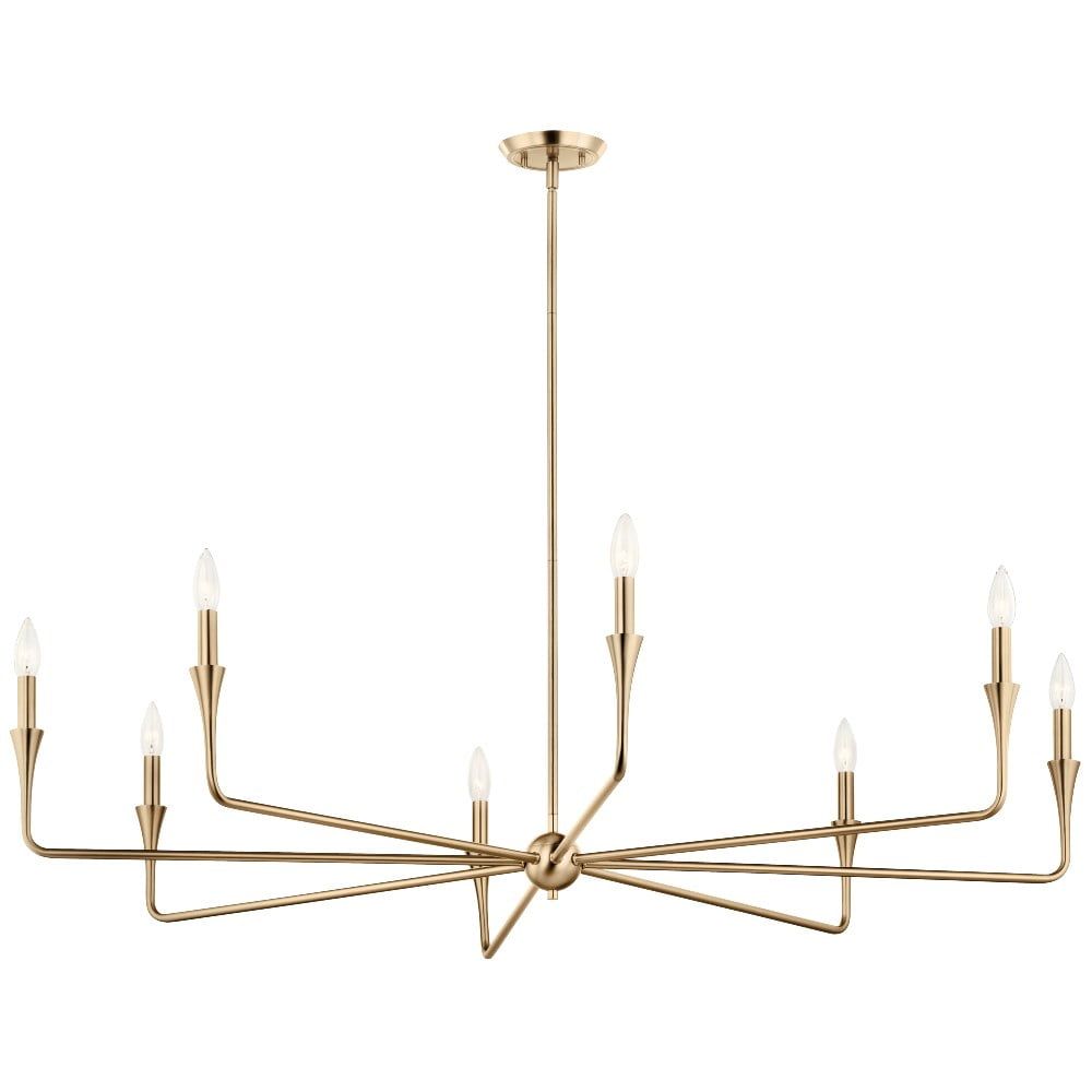 Champagne Bronze 8-Light Taper Candle Style Chandelier