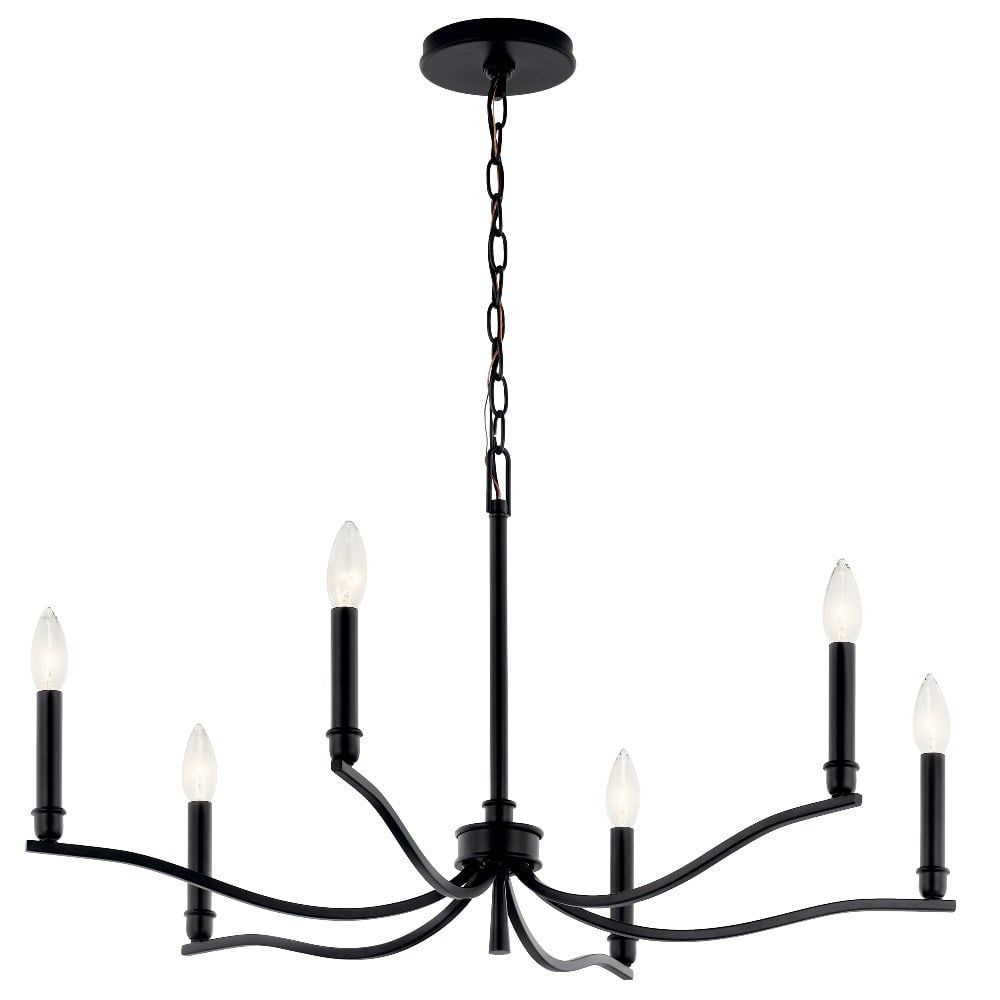 Malene Black 6-Light Taper Candle Style Chandelier