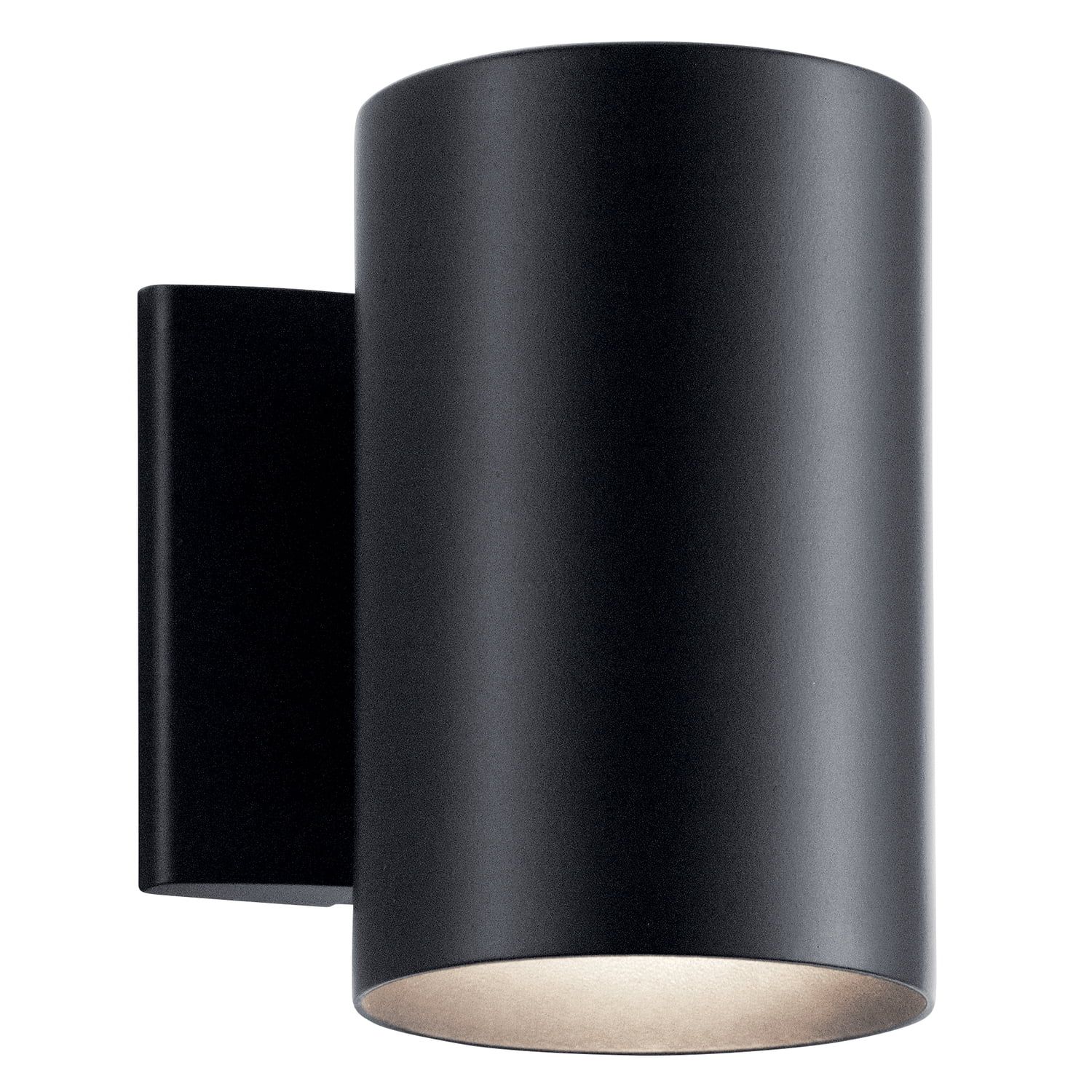 Black Aluminum Cylinder Outdoor Wall Sconce