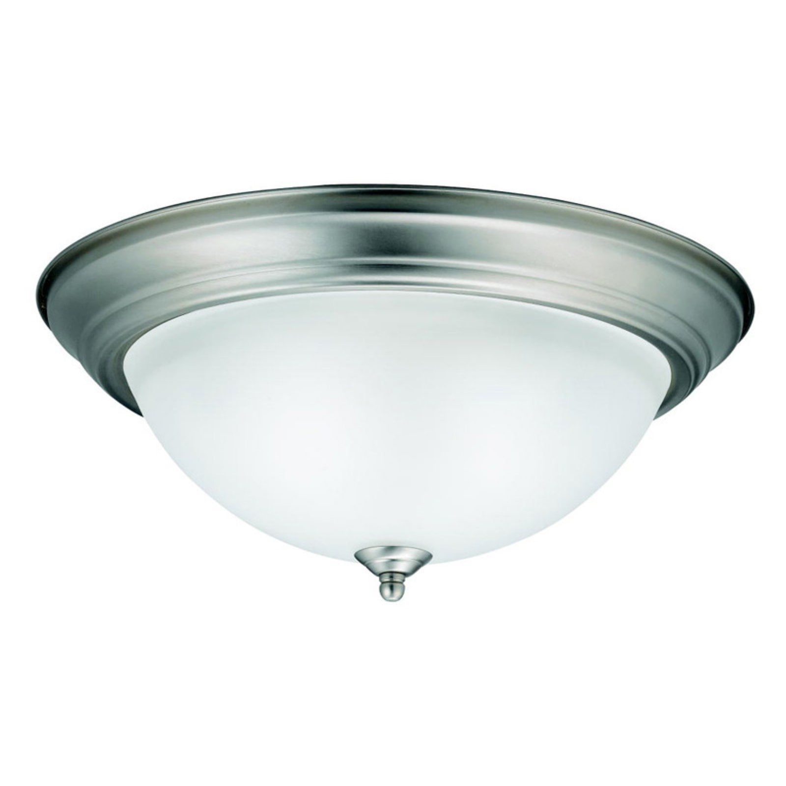 Transitional 3-Light 15.25" Bowl Flush Mount in Brushed Nickel