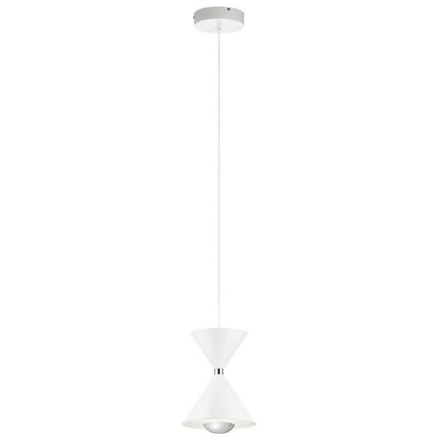 Matte White and Chrome LED Mini Pendant Light
