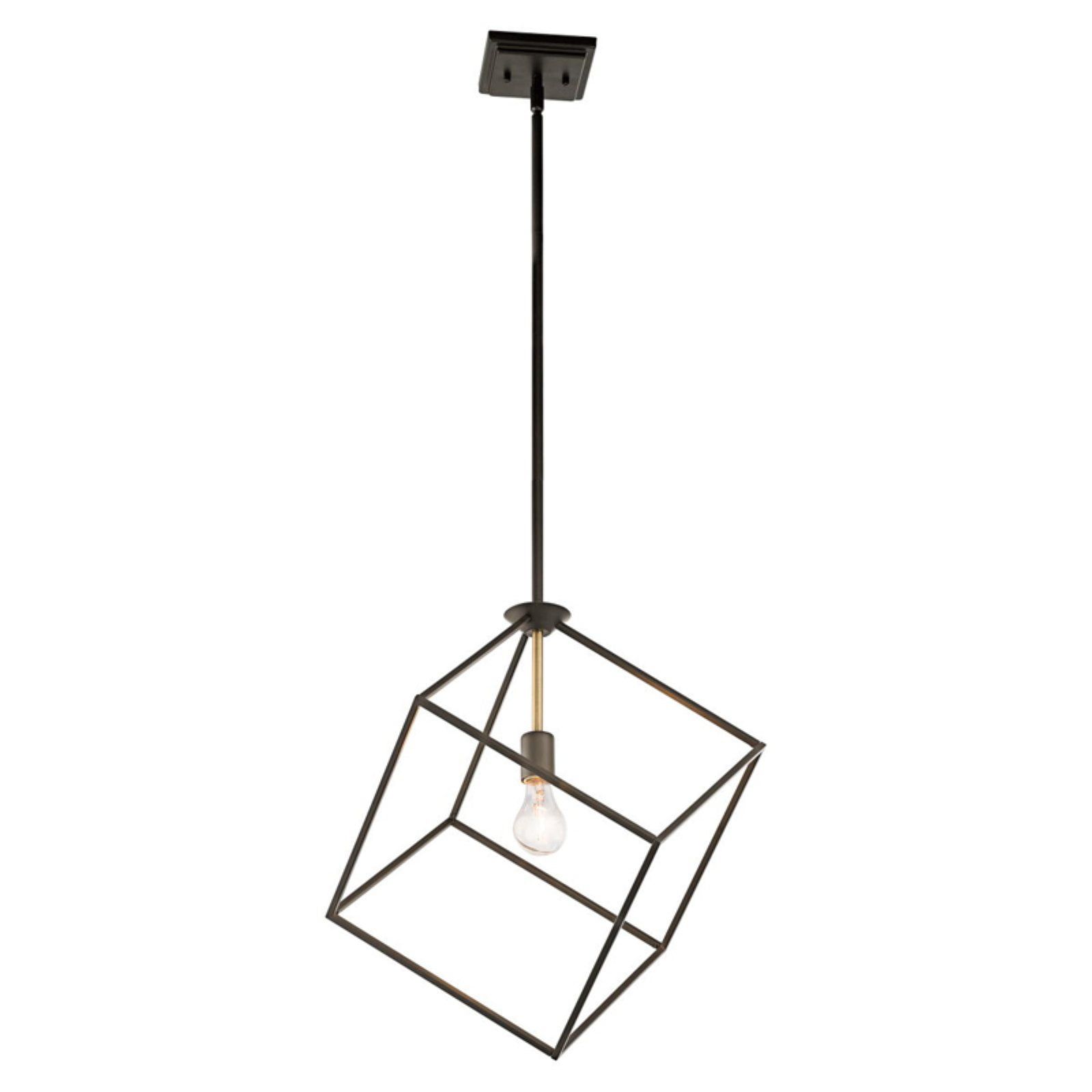 Modern Transitional Black Bronze 17" Glass Island Pendant Light