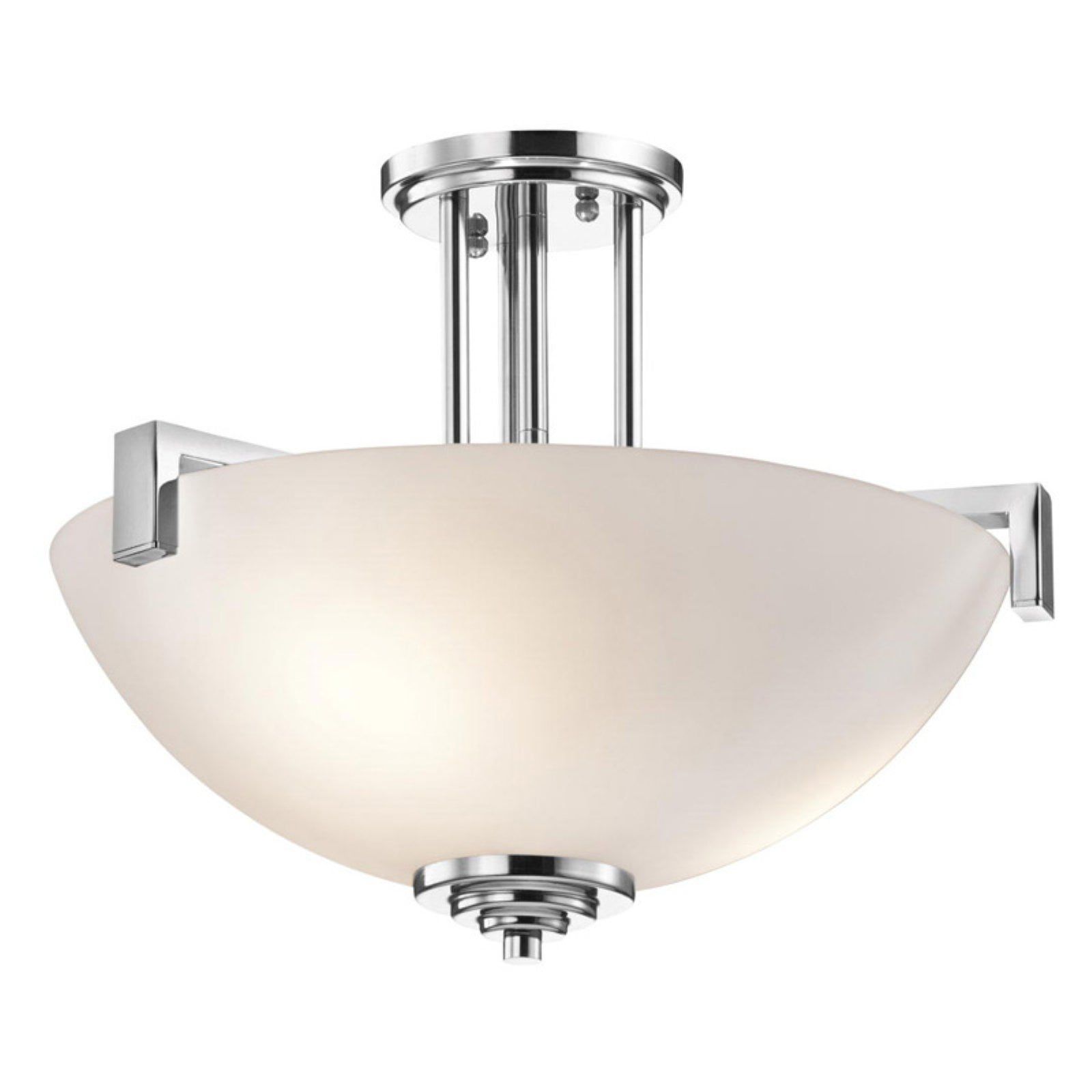 Eileen 17'' Brushed Nickel Modern Bowl Pendant with Cream Glass